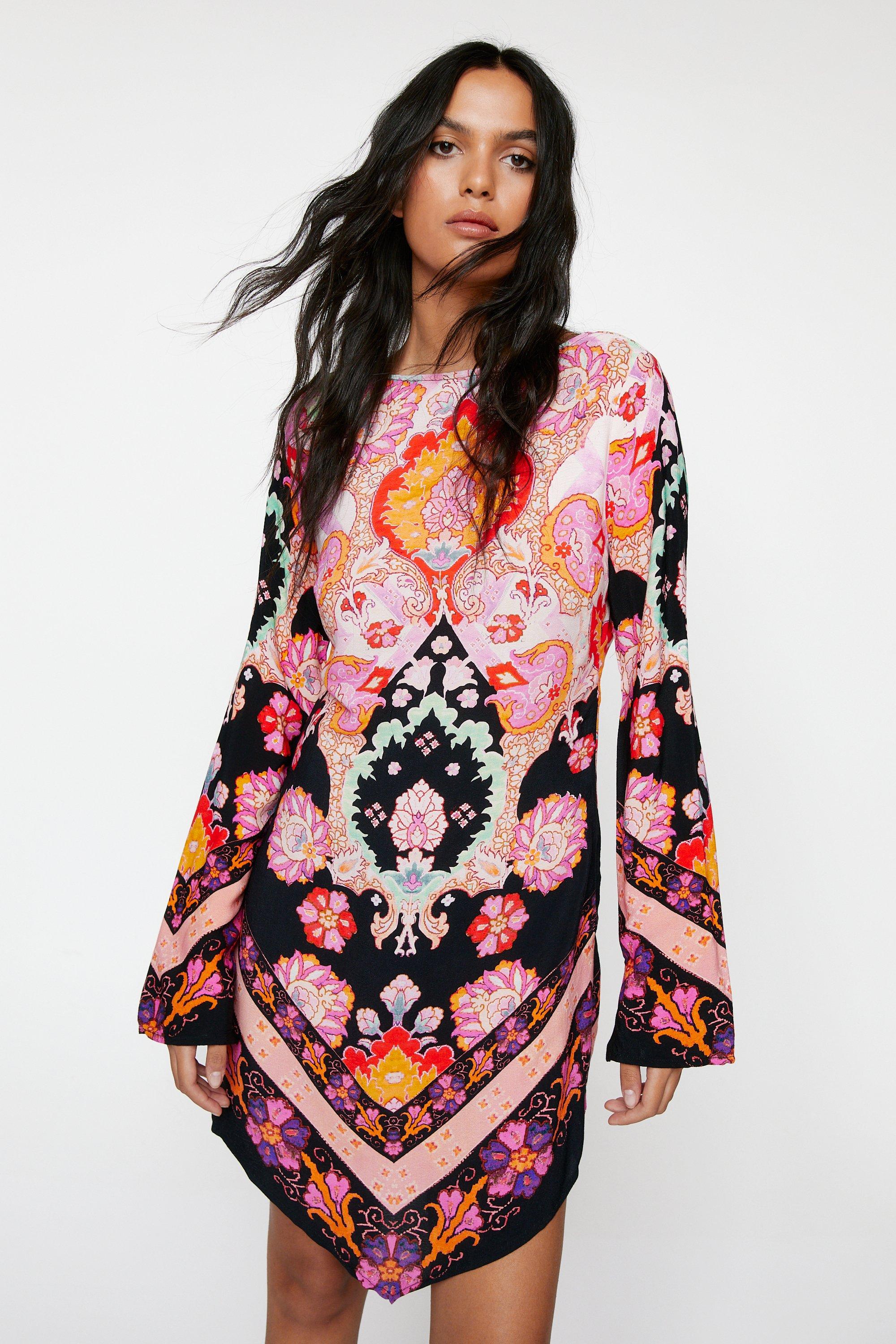 Paisley print outlet mini dress