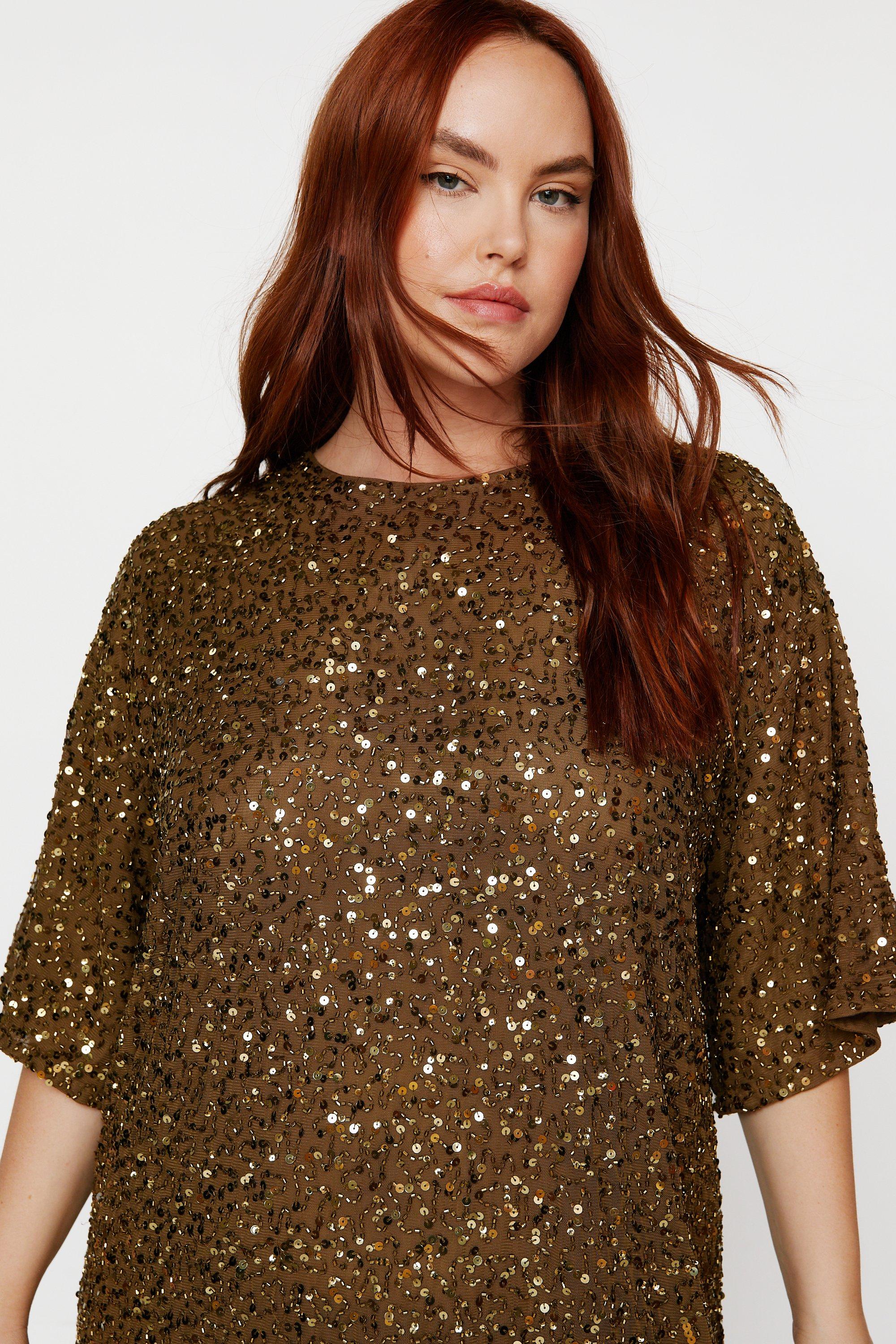 Gold sequin outlet plus size