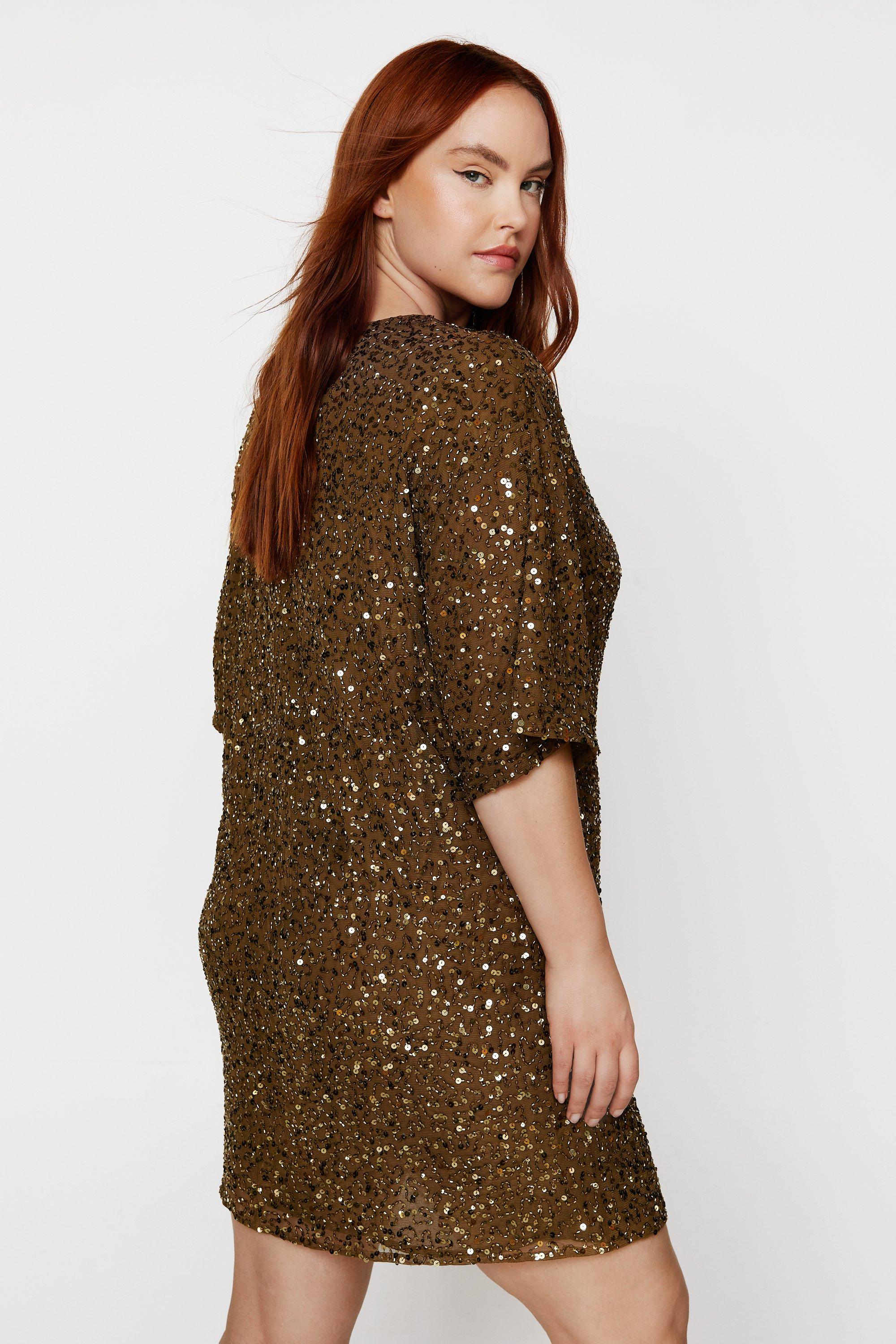 Plus size store sequin shift dress