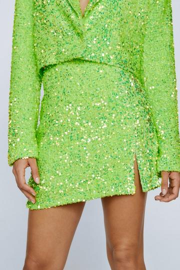 Premium Sequin Mini Skirt green