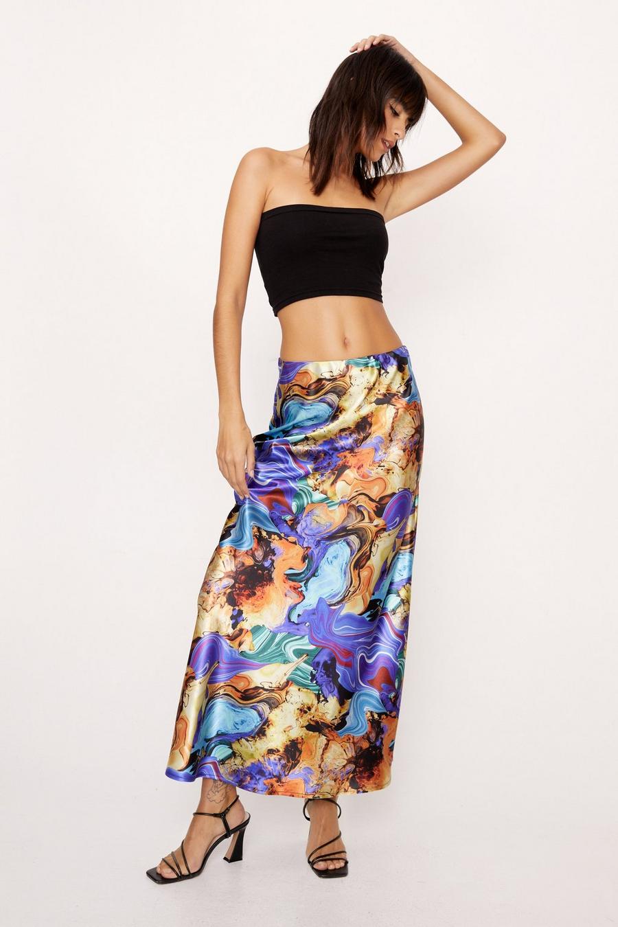 Printed Flooded Maxi Skirt