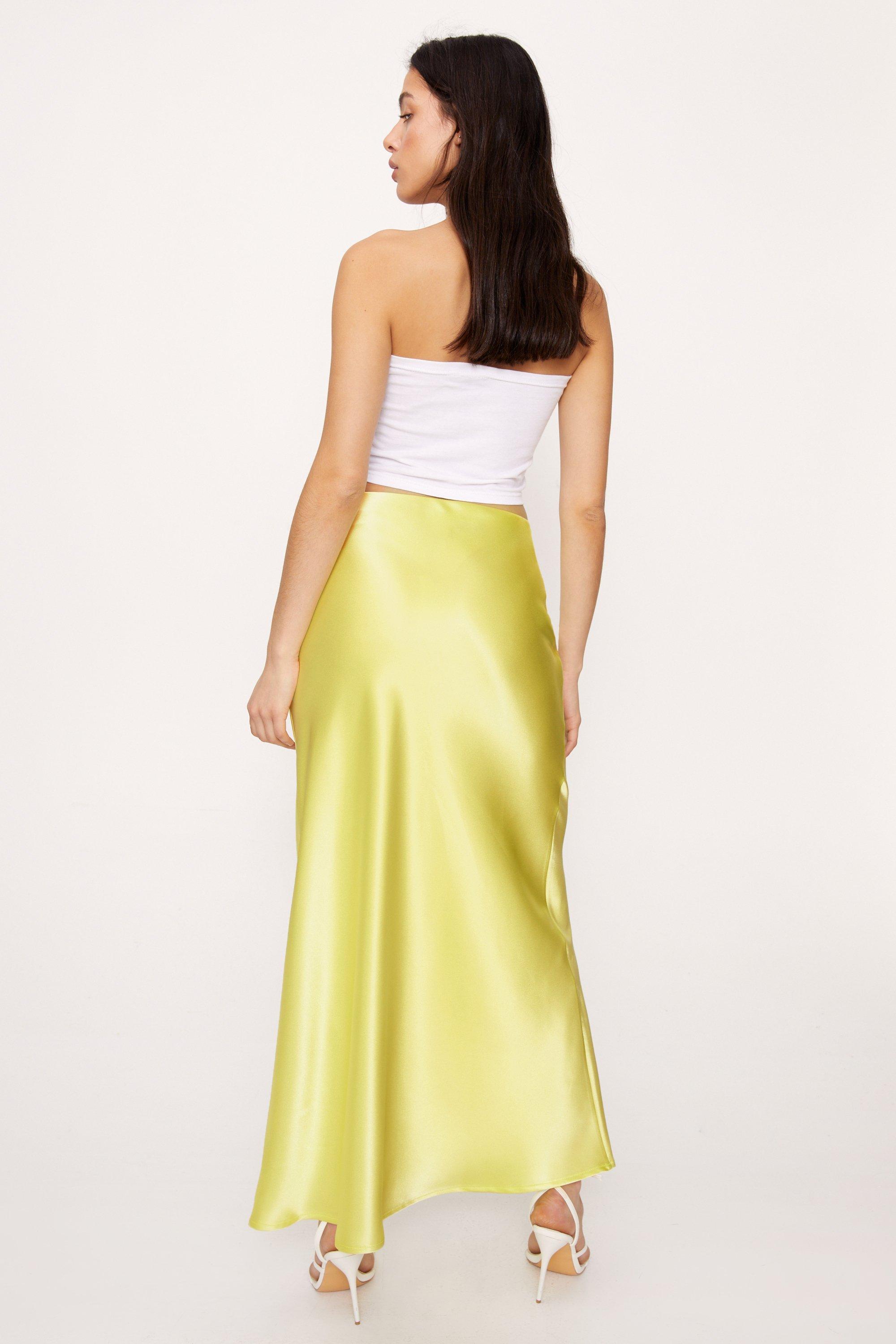 Petite Satin Flooded Maxi Skirt