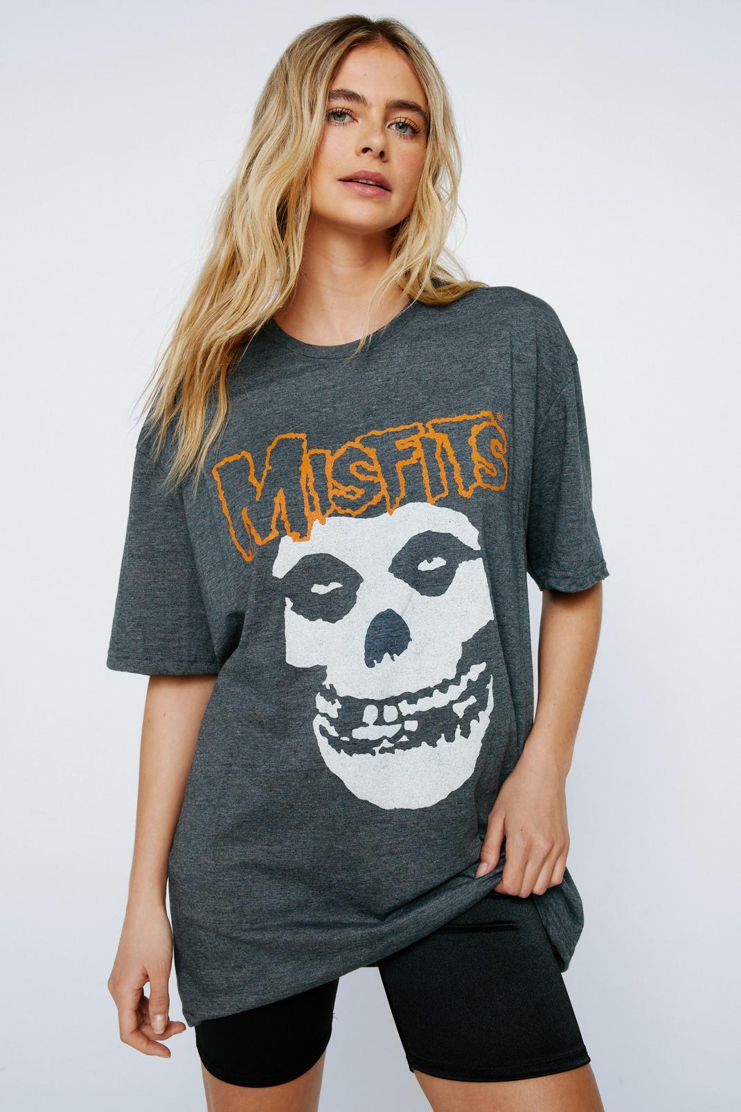 T-shirt oversize imprimé Misfits, Charcoal image number 1