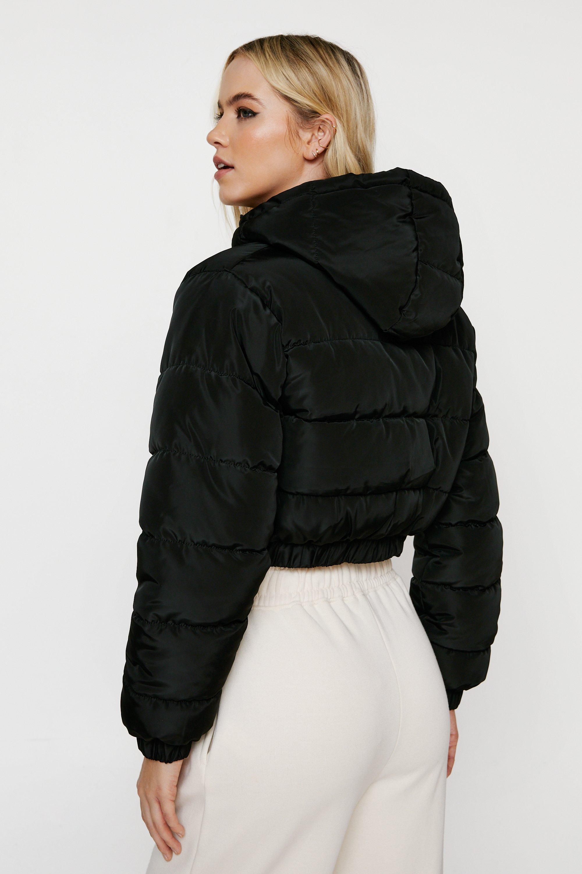 Cropped Hooded Puffer Jacket