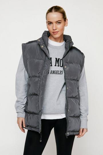 Grey 2 In 1 Gilet And Puffer Jacket
