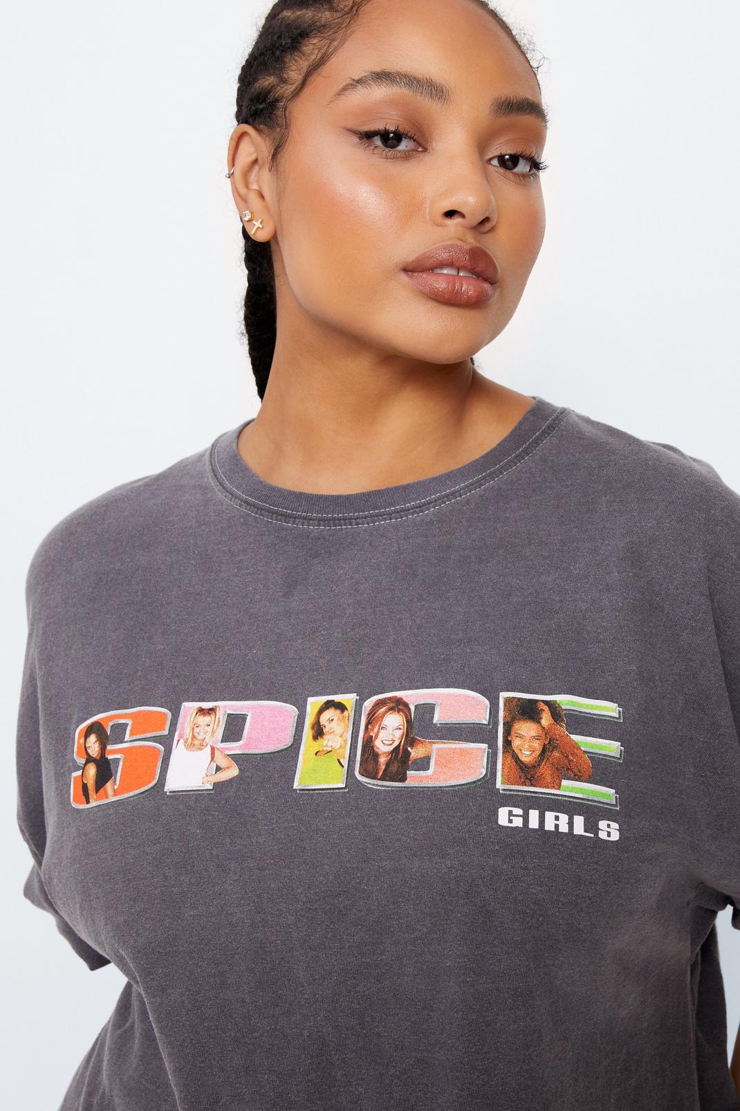 Grande taille - T-shirt oversize à slogan Spice Girls, Charcoal image number 1