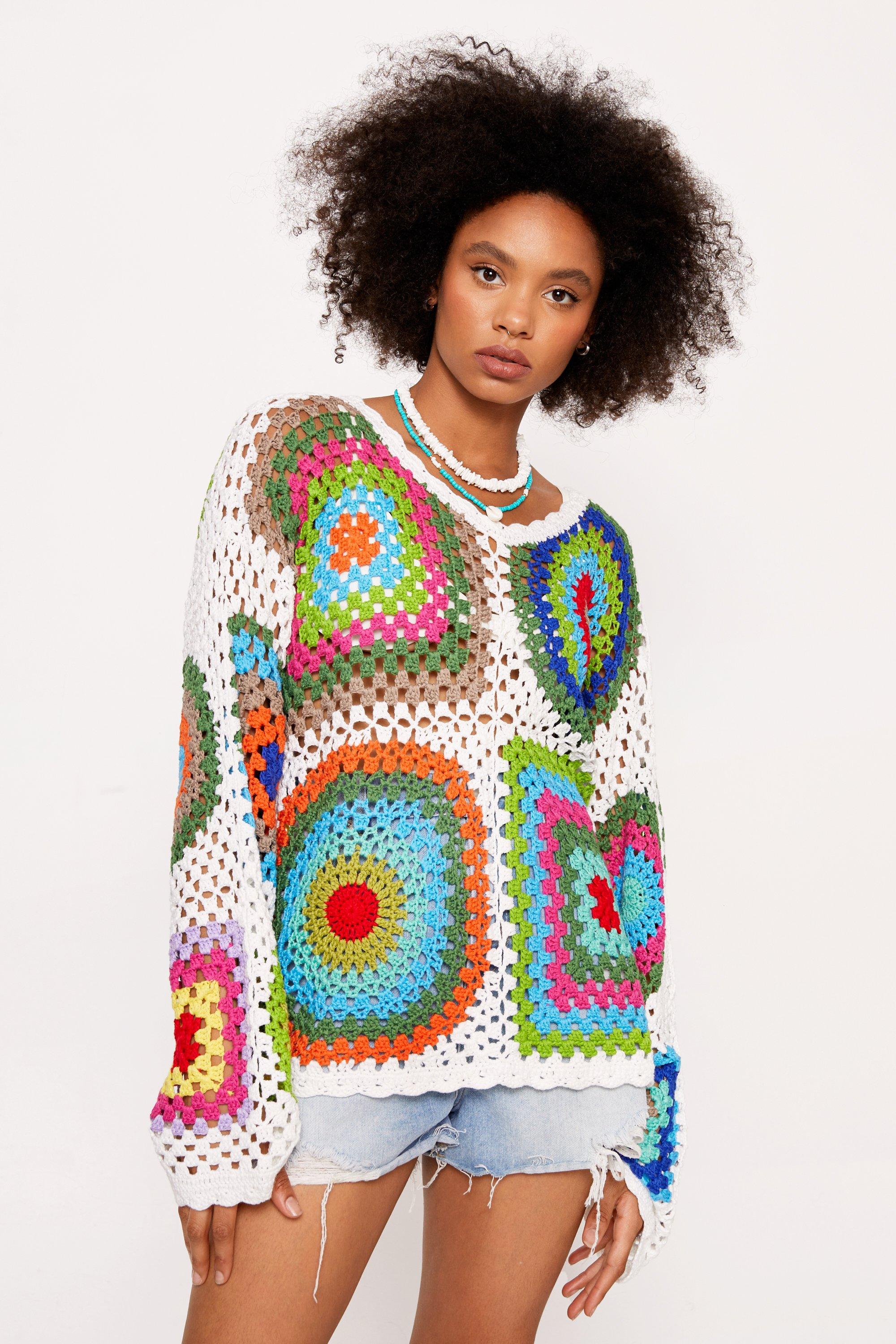 Long on sale crochet sweater