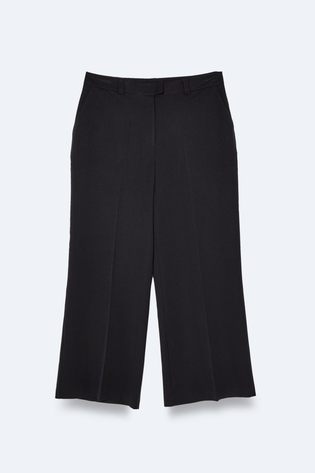 Black Plus Size Tailored Straight Leg Trousers image number 1