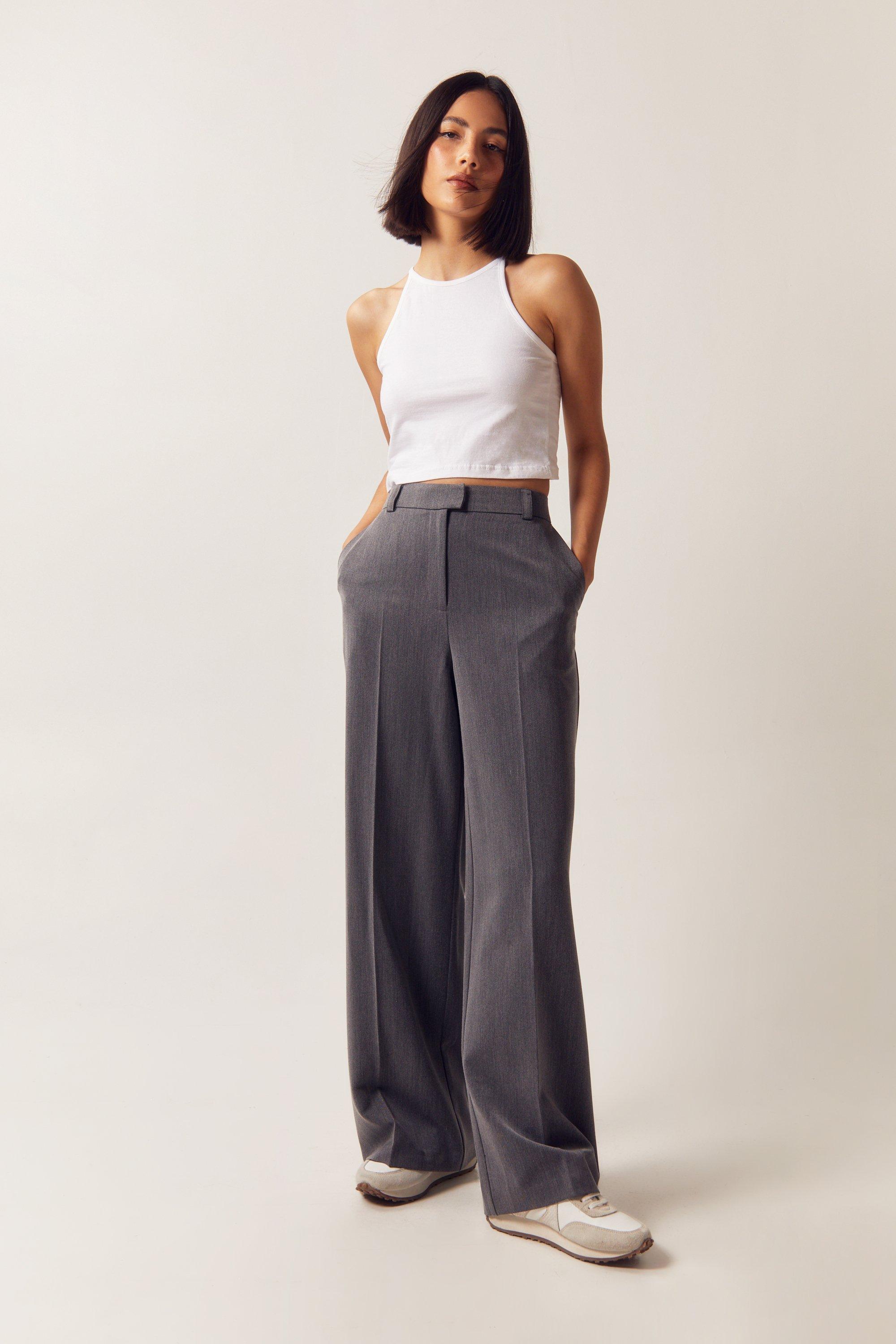 Light gray dress pants hand tailored in a fitted straight cut | Baron  Boutique