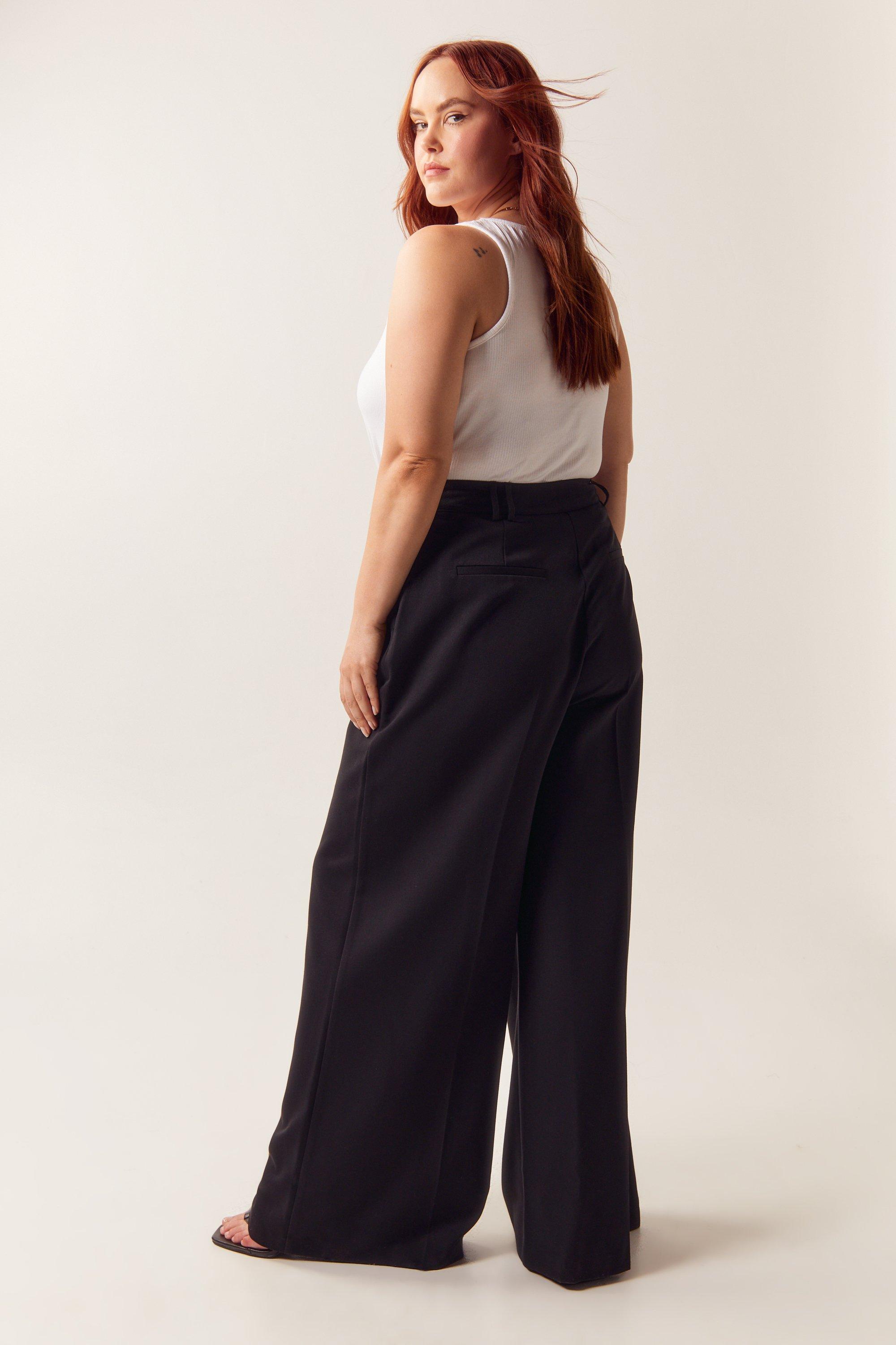 Plus size pleated store trousers