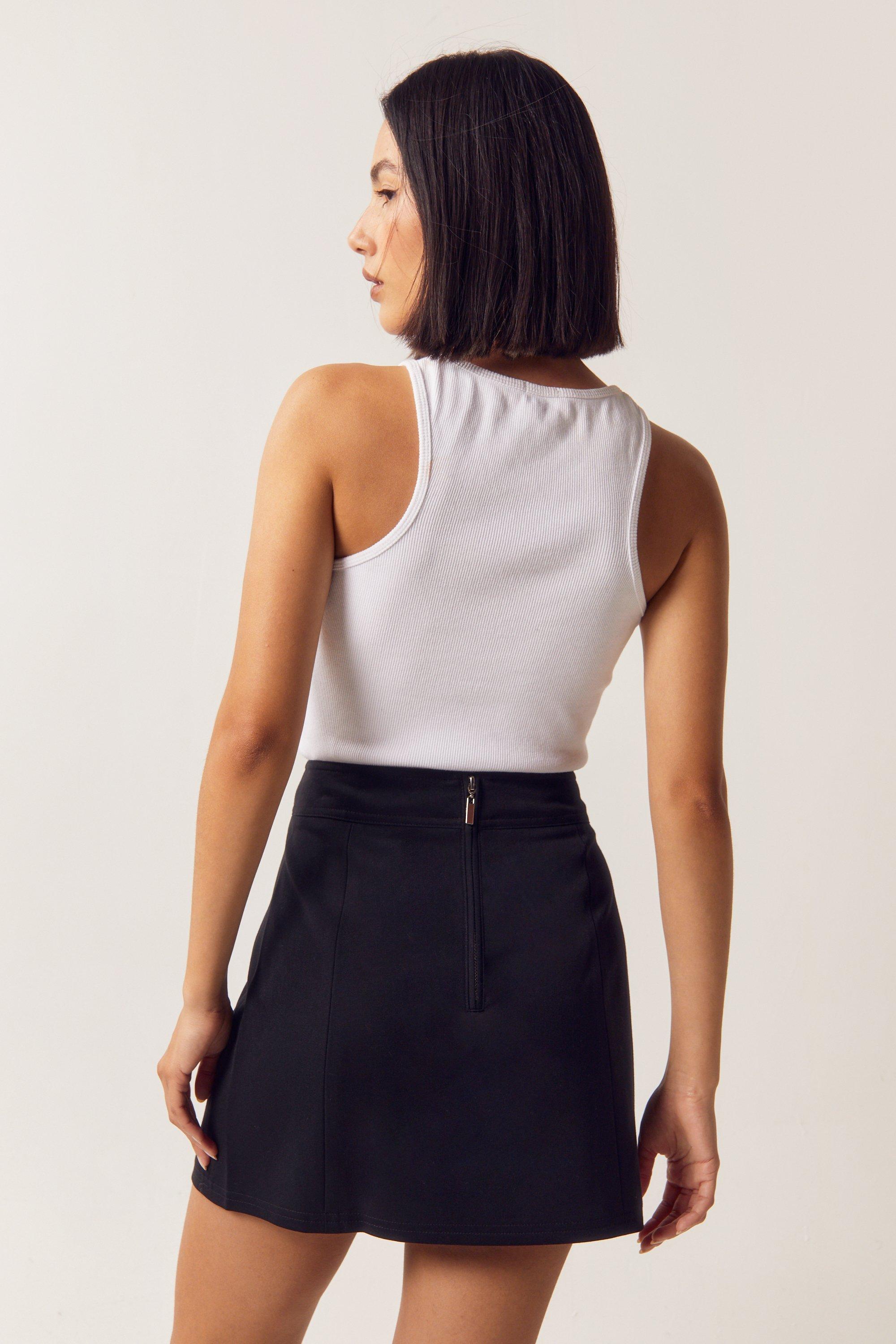 Tailored a-line outlet mini skirt