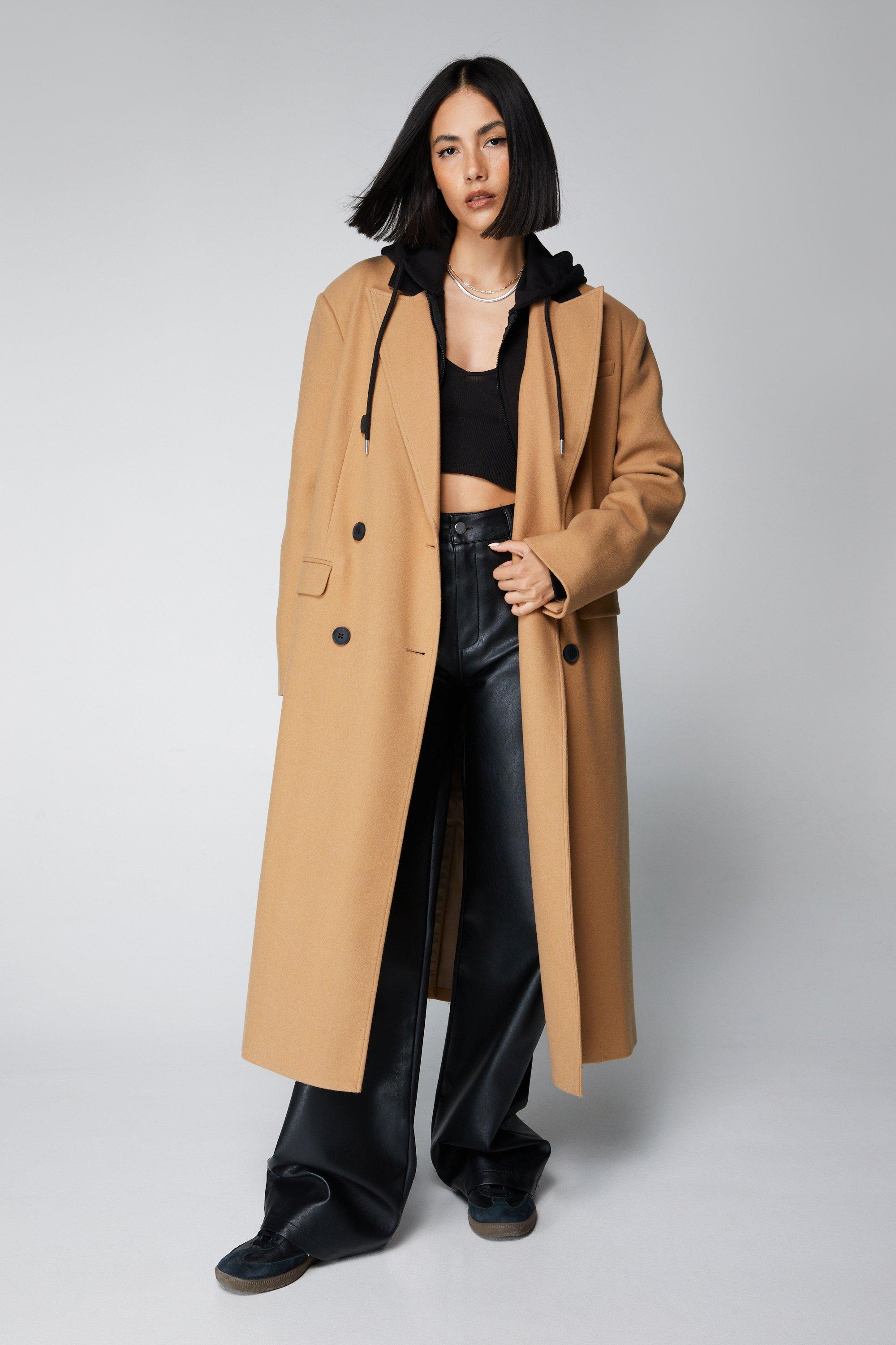 Contrast collar coat outlet