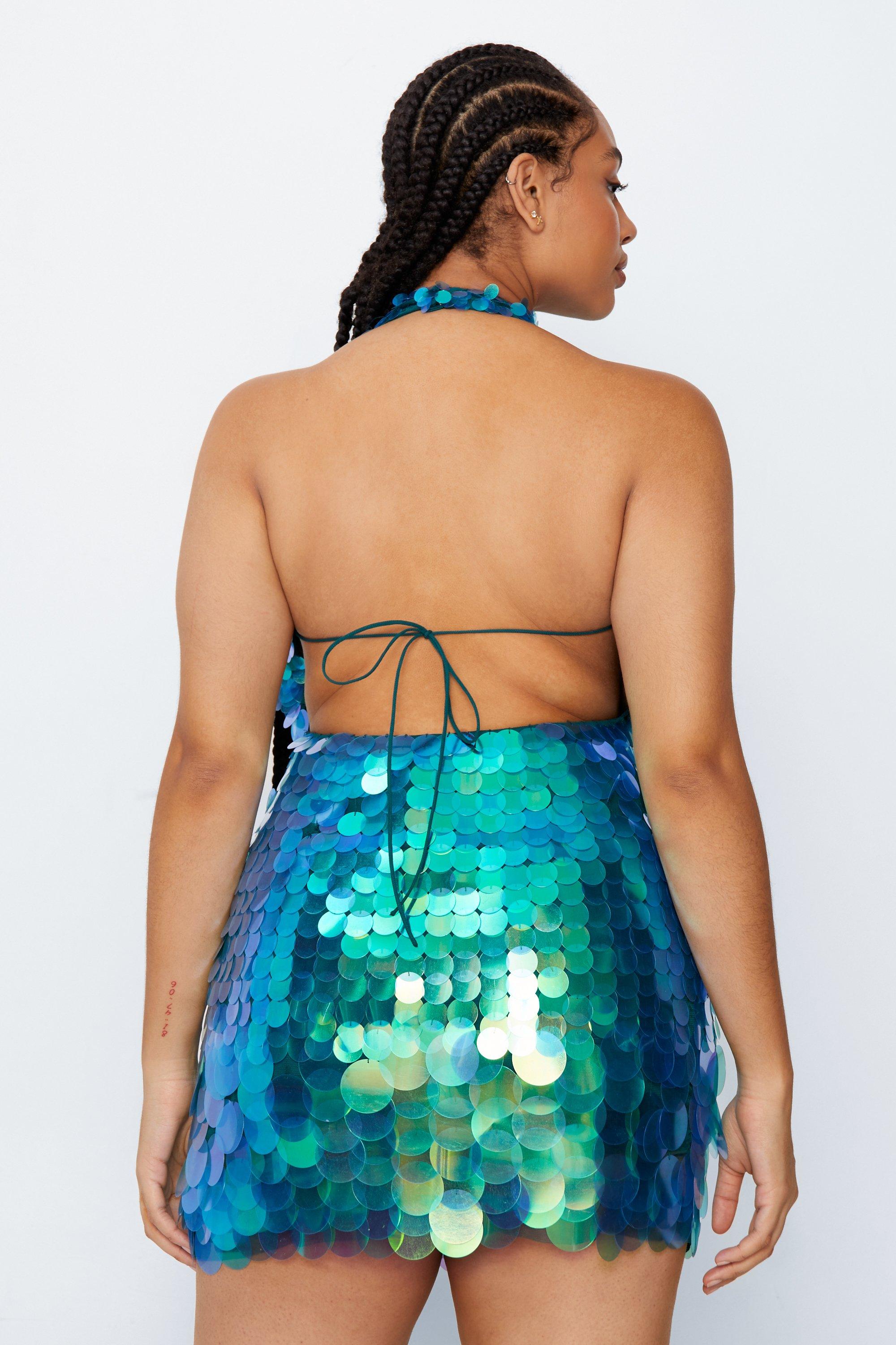 Mermaid sequin dress plus size sale