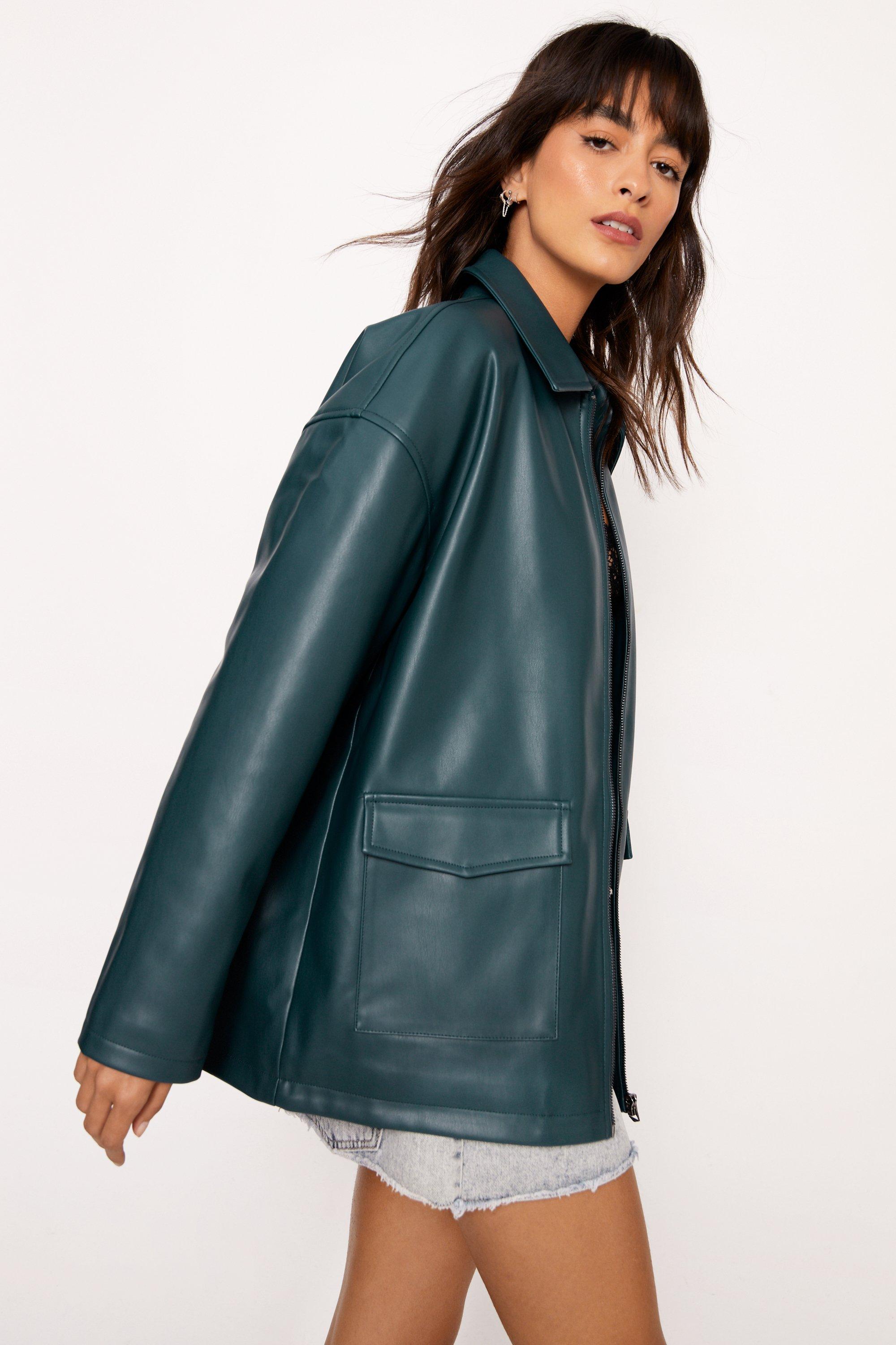 Green pleather outlet jacket