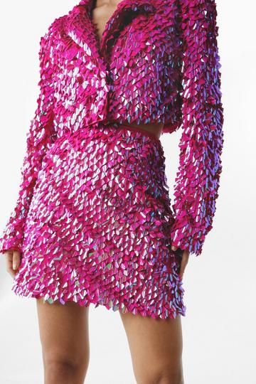 Premium Disc Sequin Mini Skirt pink
