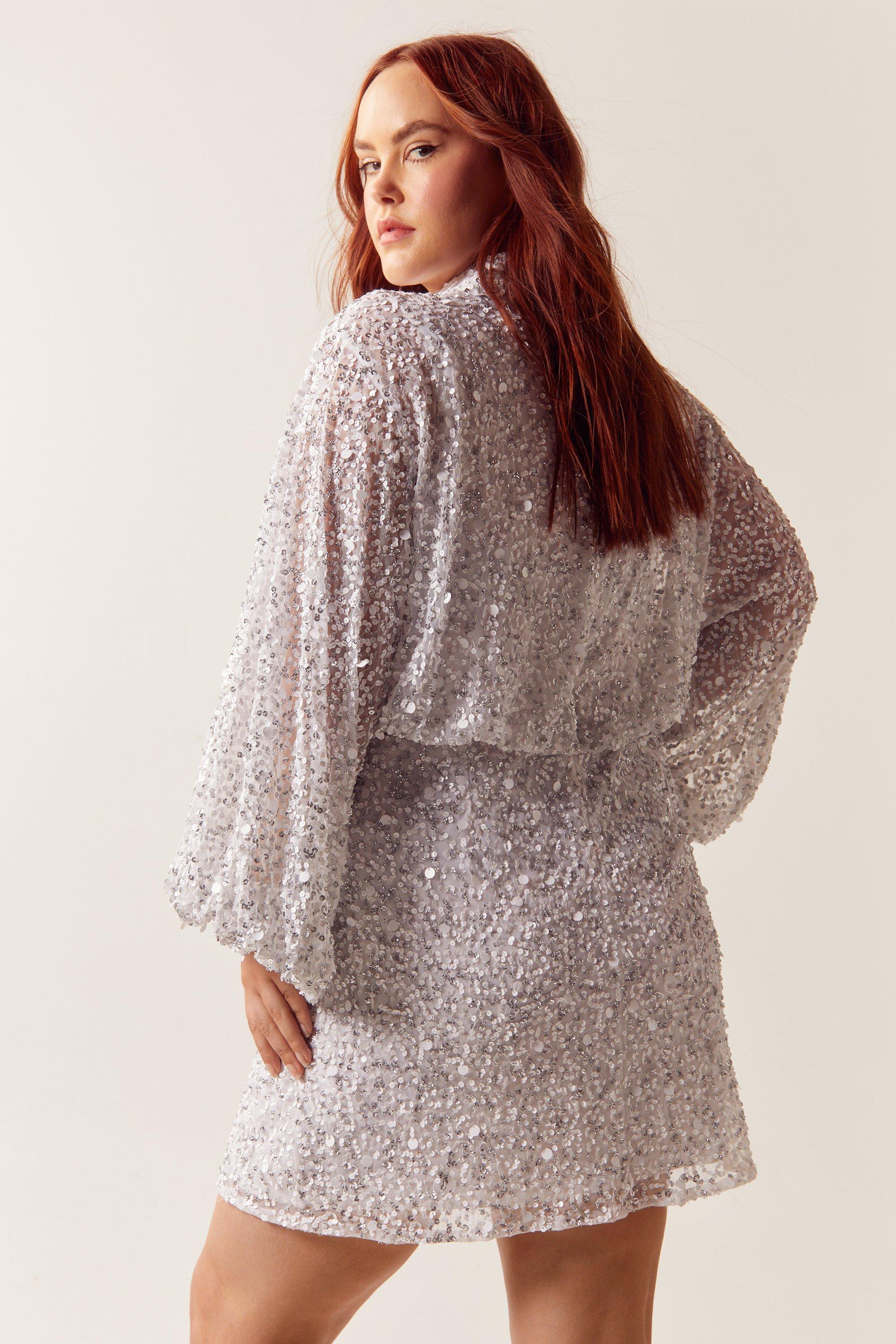 Sequin kimono hotsell dress plus size