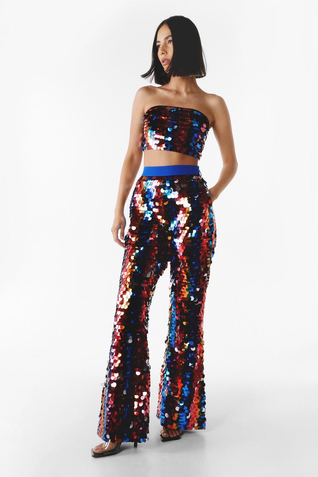 Women's Shaping Disco High Waisted Flared Trousers