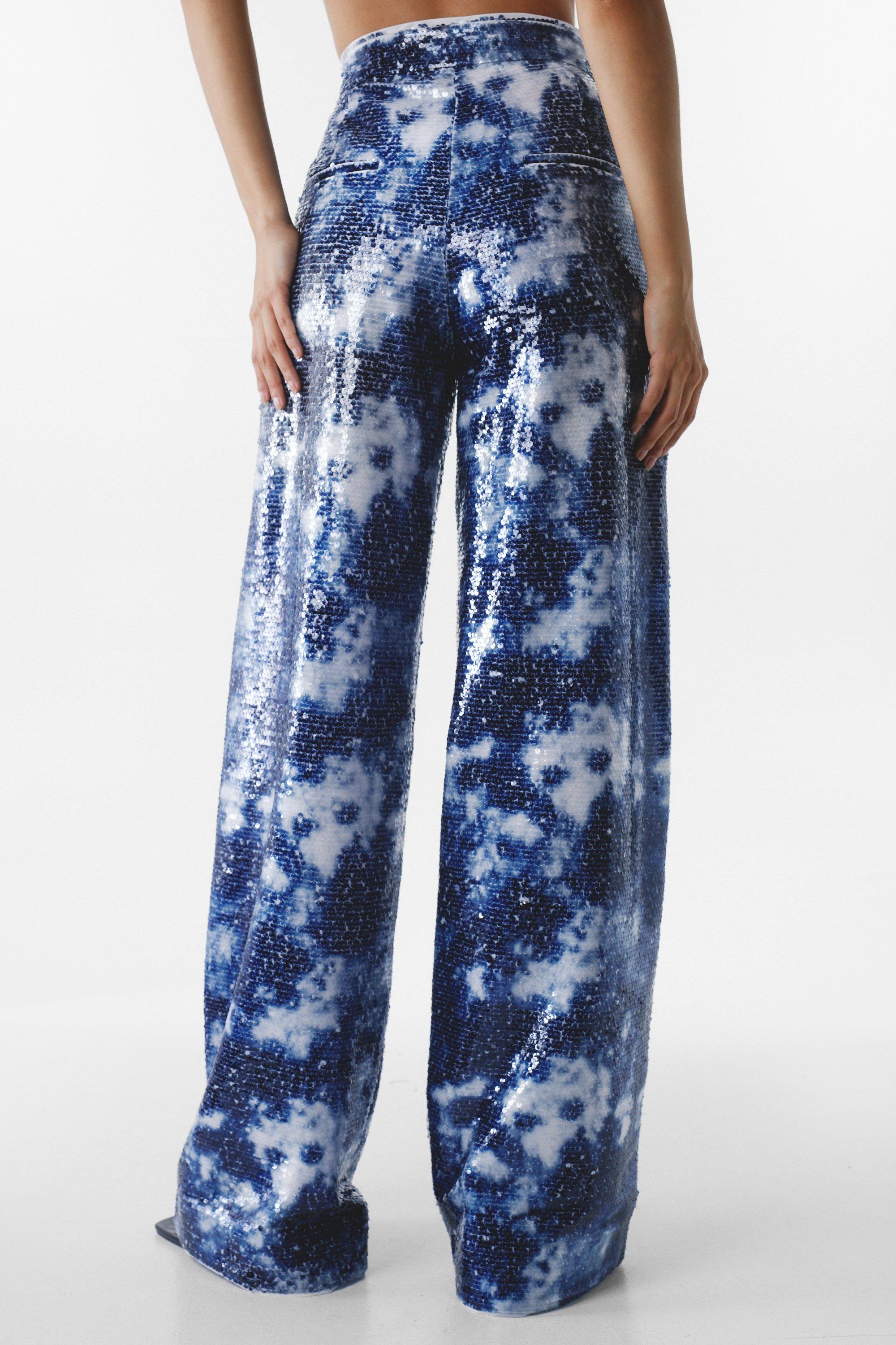 Wide Leg Pants For Women Active Elastic Waist Baggy Tie-Dye