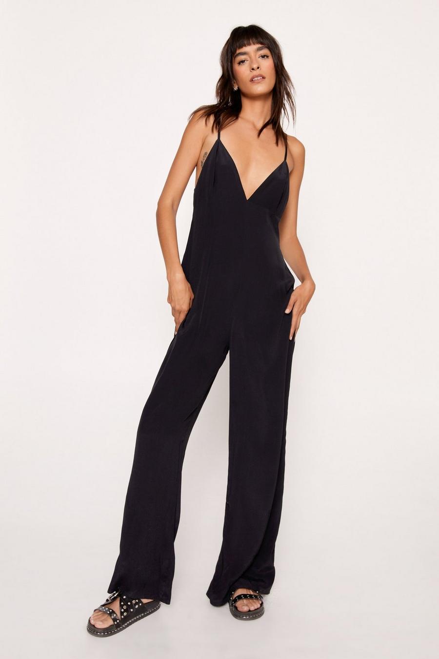 Strappy Back Detail Relaxed Jumpsuit