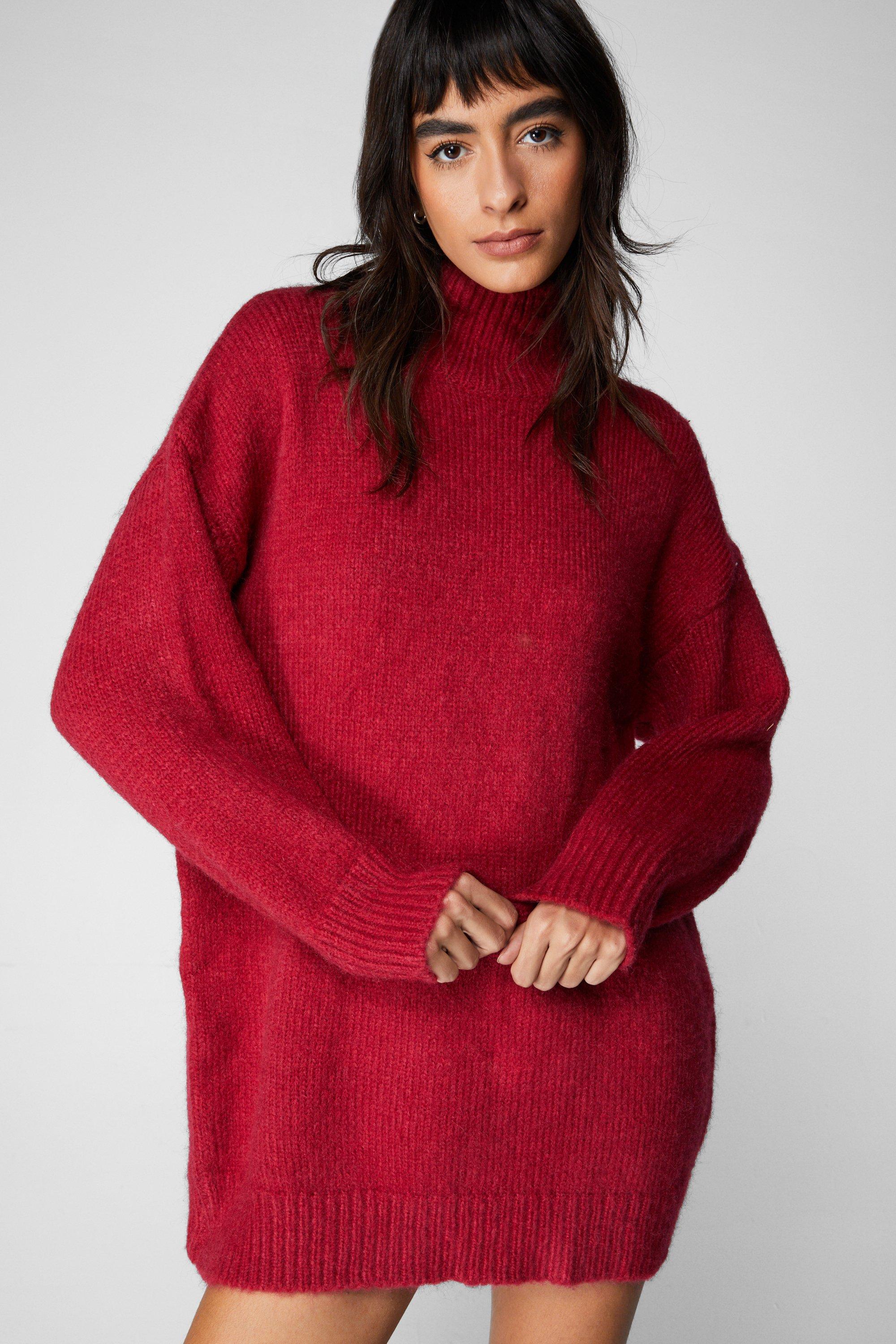 Long turtleneck sweater clearance dress