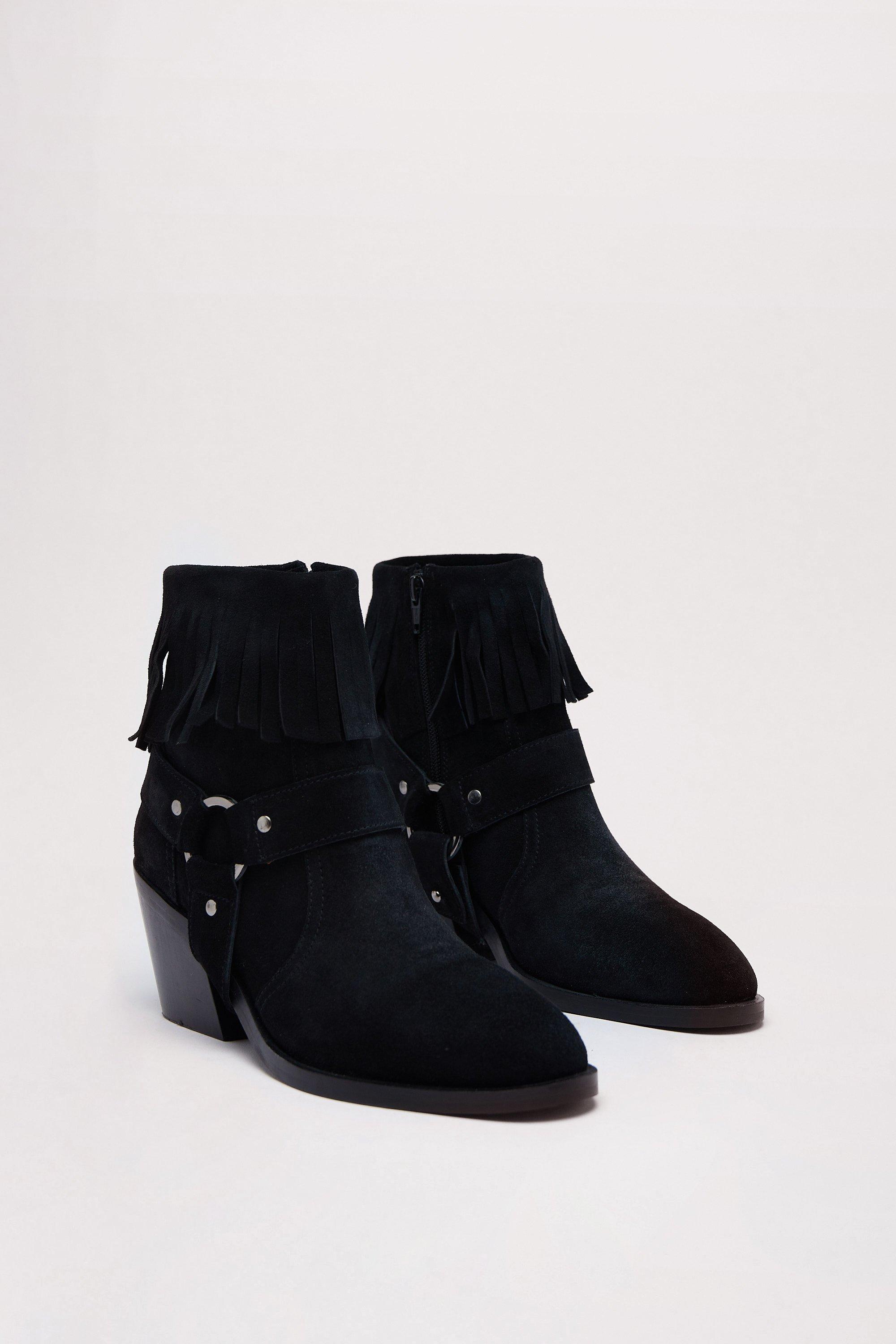 fringe ankle cowboy boots