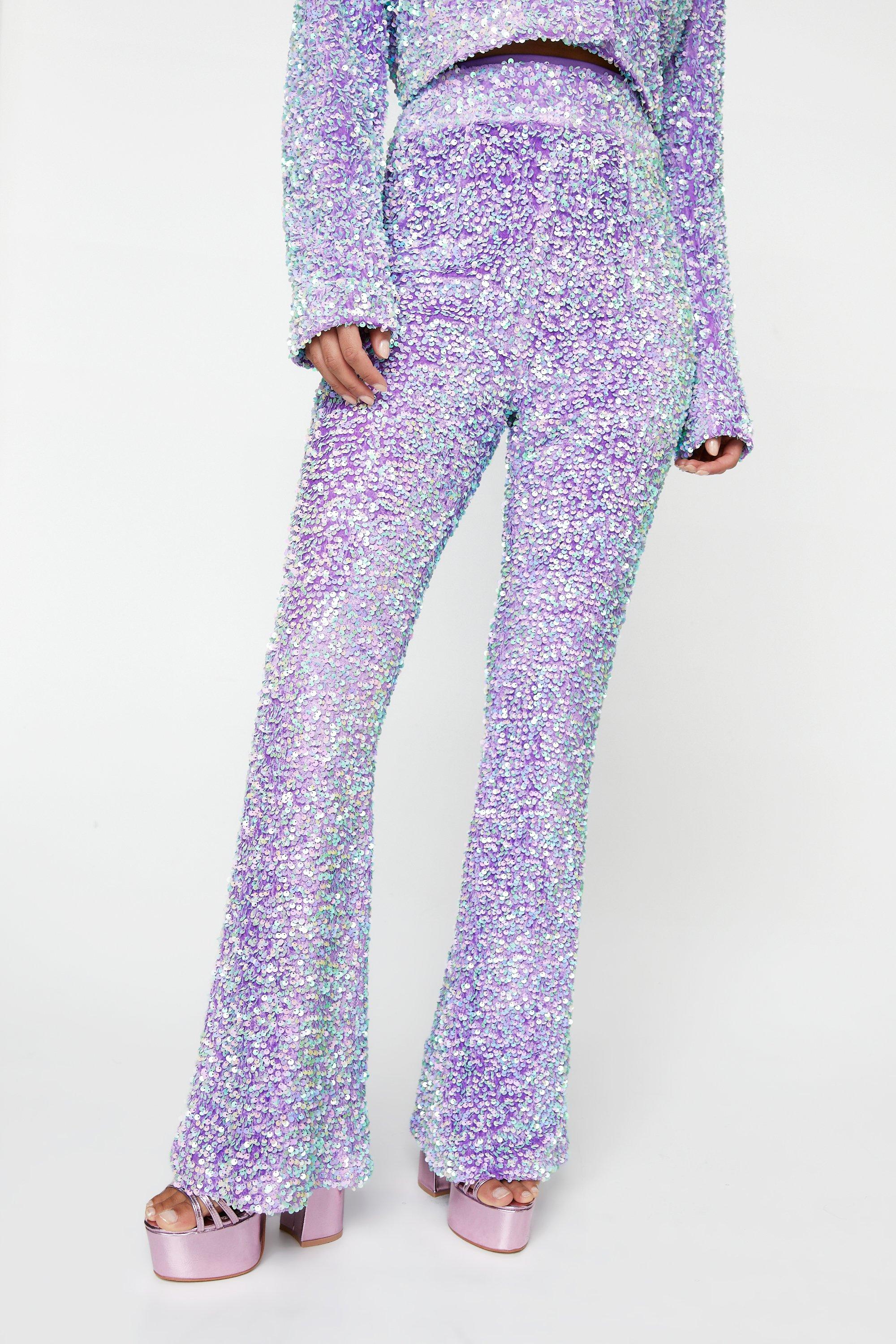 Pink iridescent 2024 flared pants