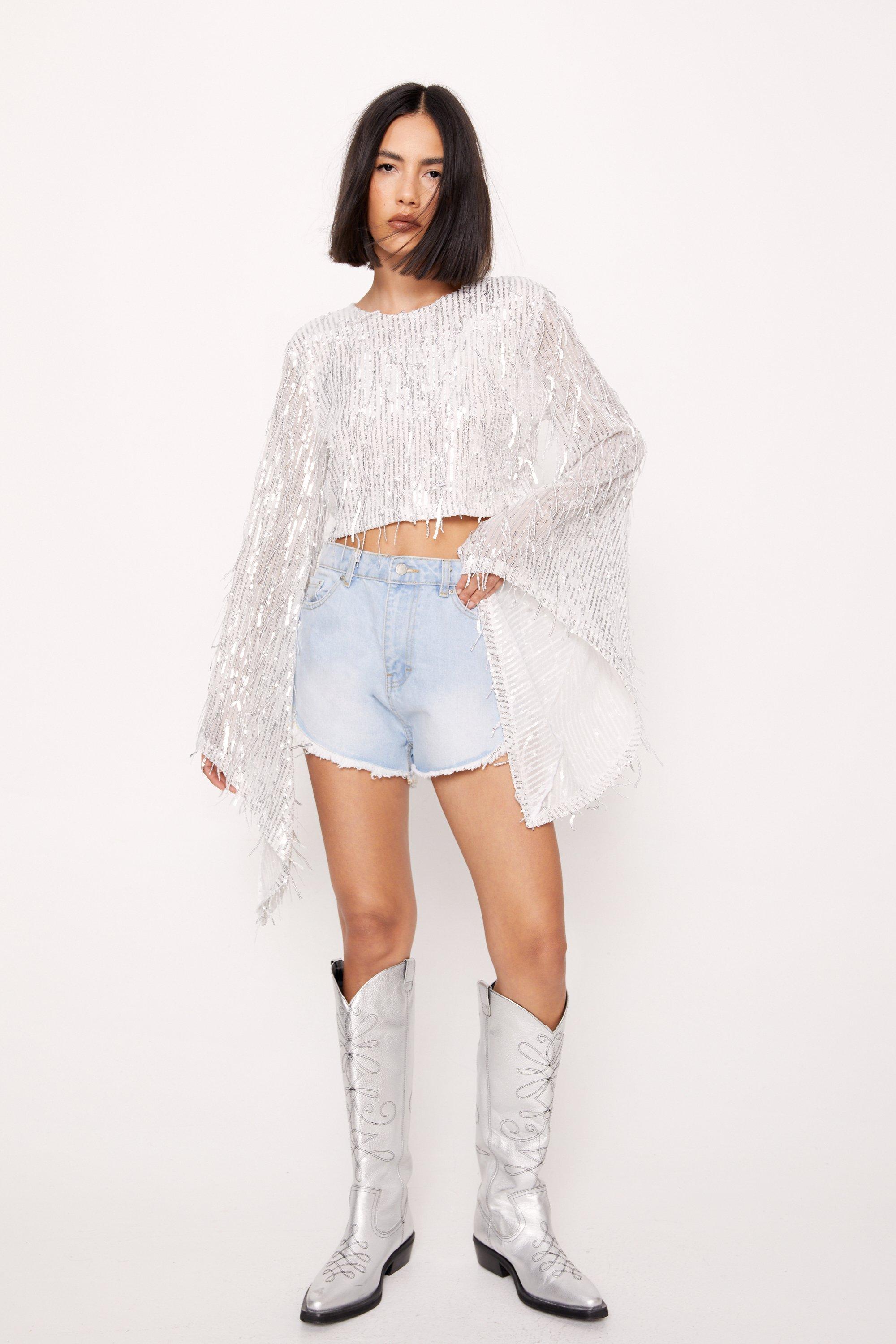 silver tassel top