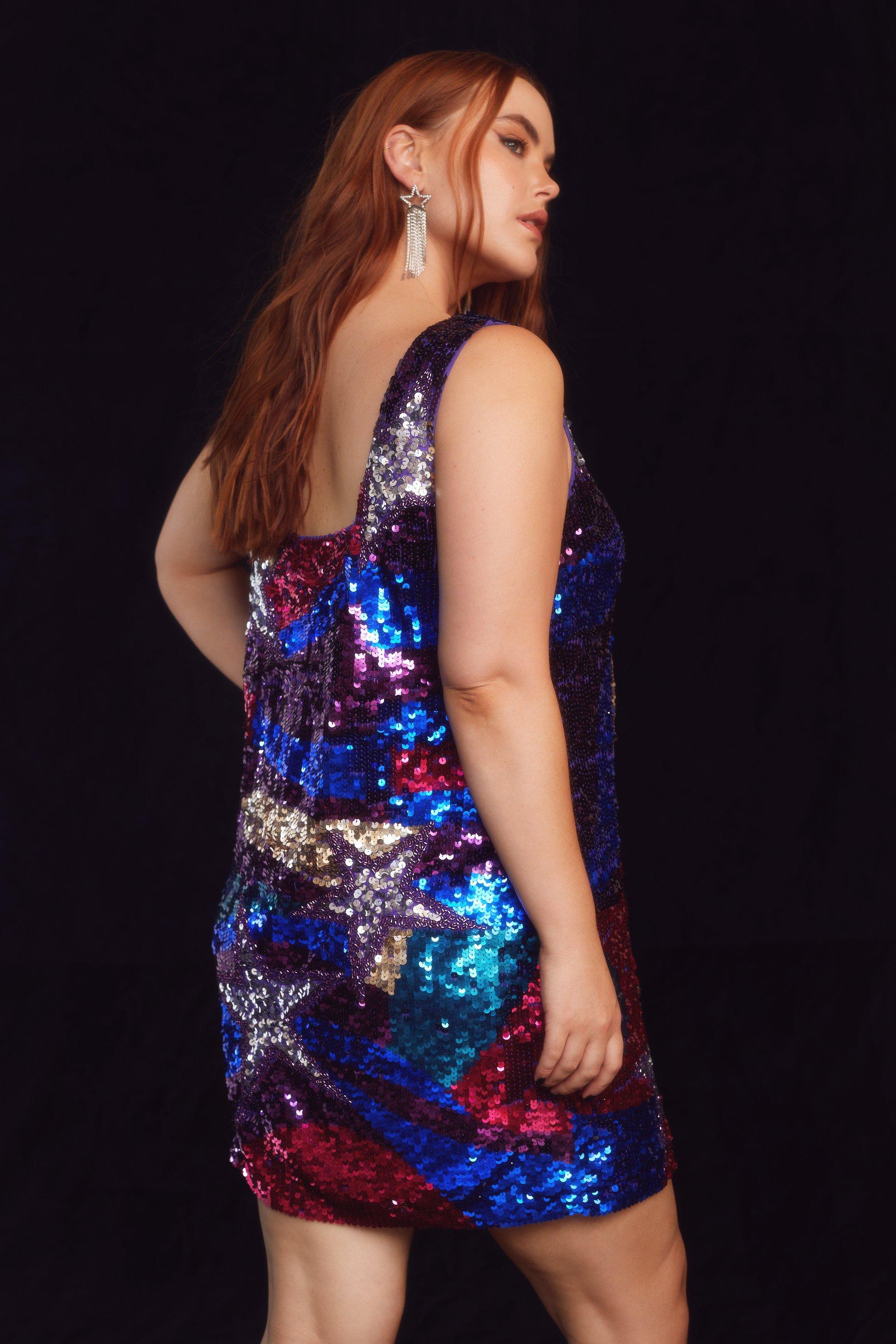 Sequin Star And Heart Mini Dress