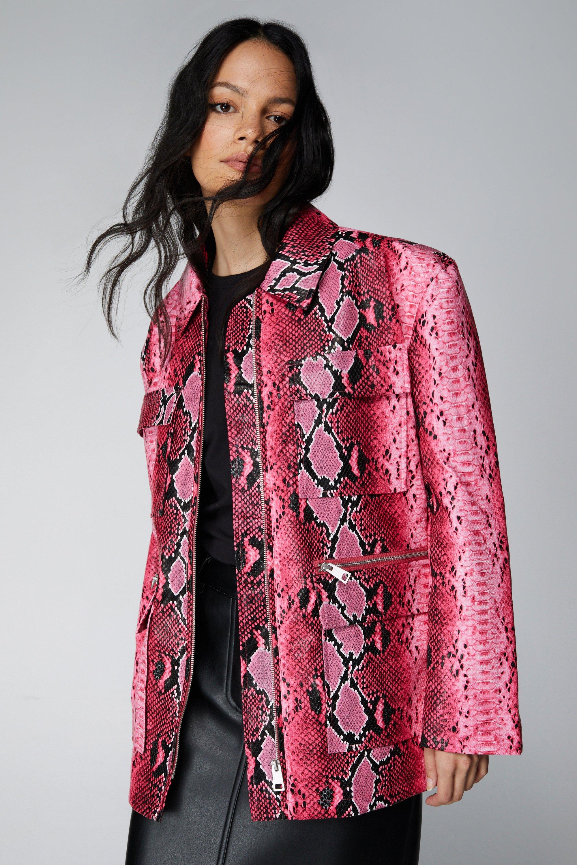 Premium Faux Leather Snake Jacket