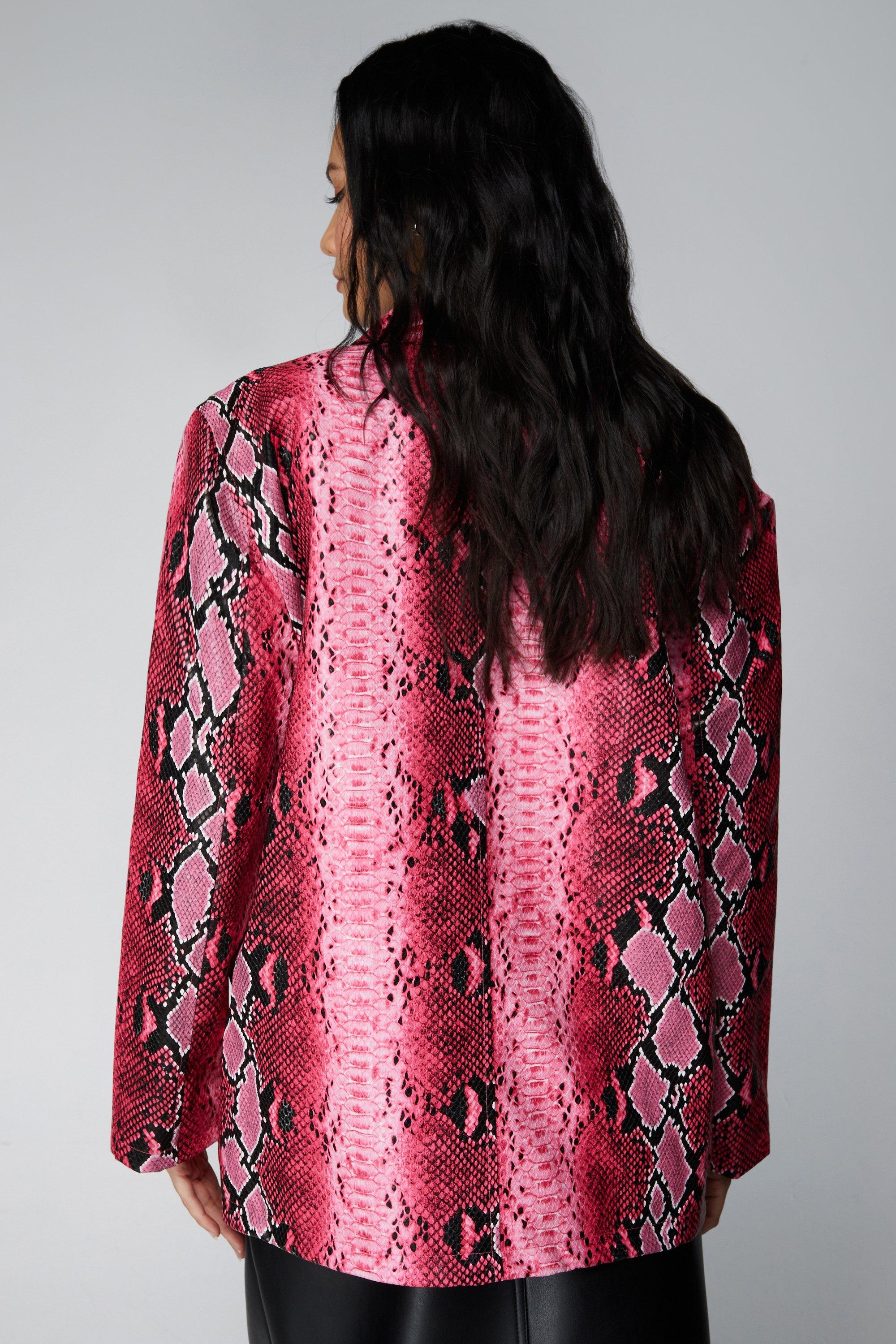 Pink snake outlet print jacket