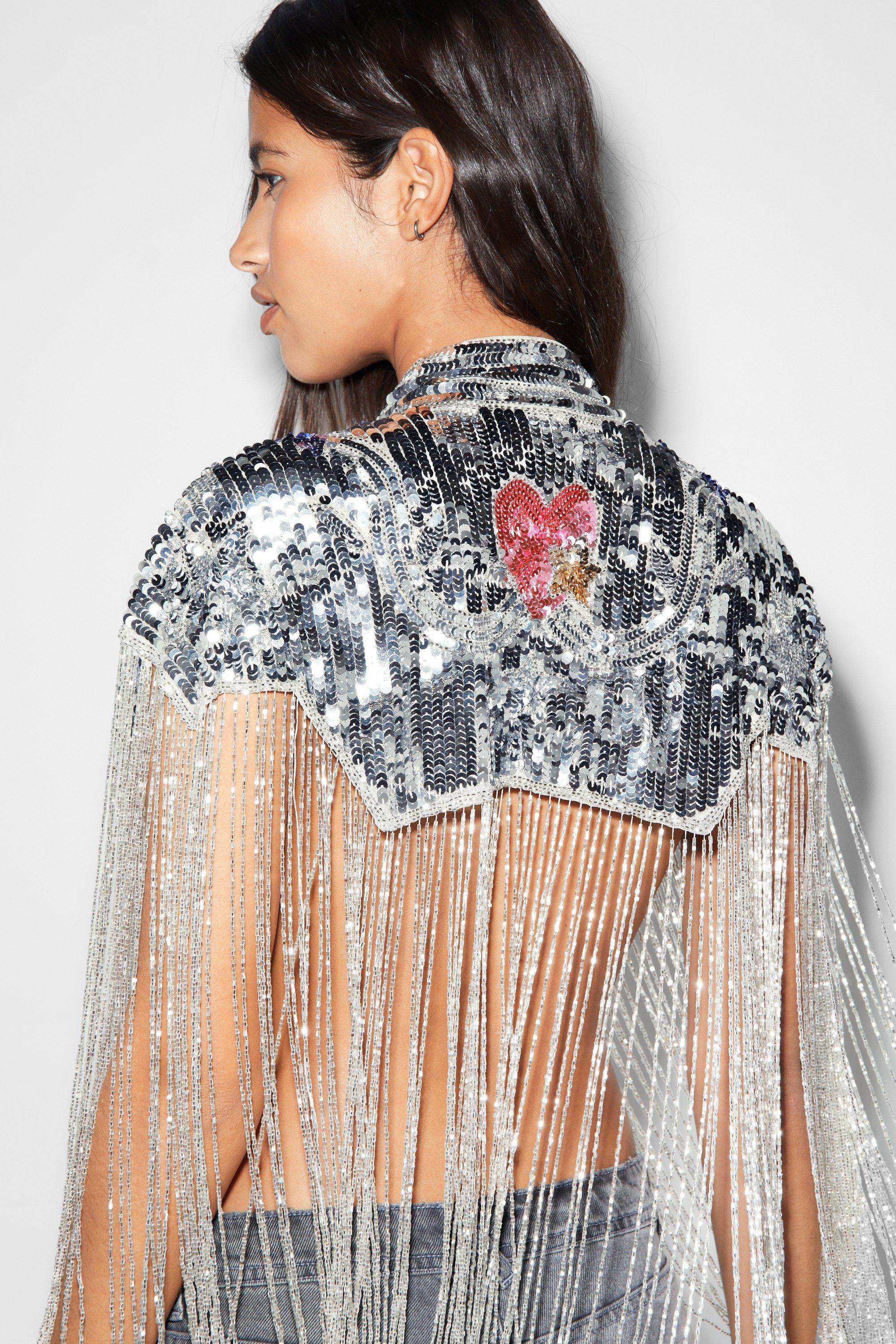 Embellished hotsell cape jacket