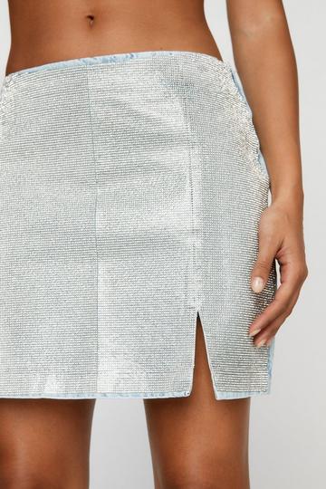 Sequin Denim Mini Skirt denim