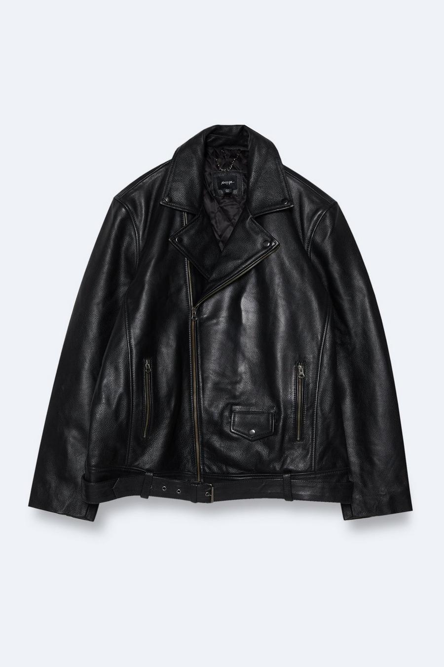 Plus Size Real Leather Boyfriend Biker Jacket