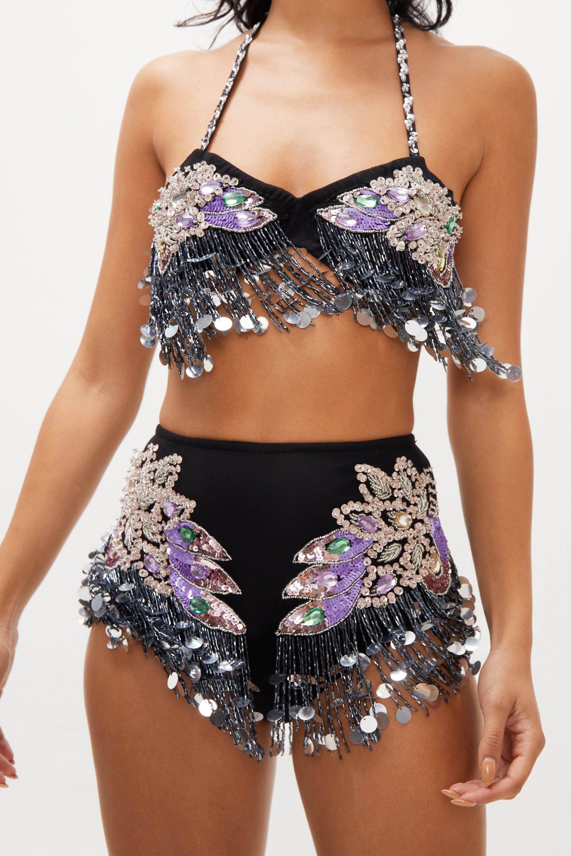 Tassle Rhinestone Crystal Bralette - newme