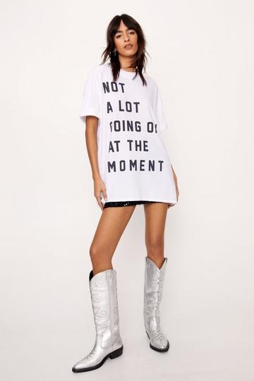 White Not A Lot Going On Graphic T-shirt