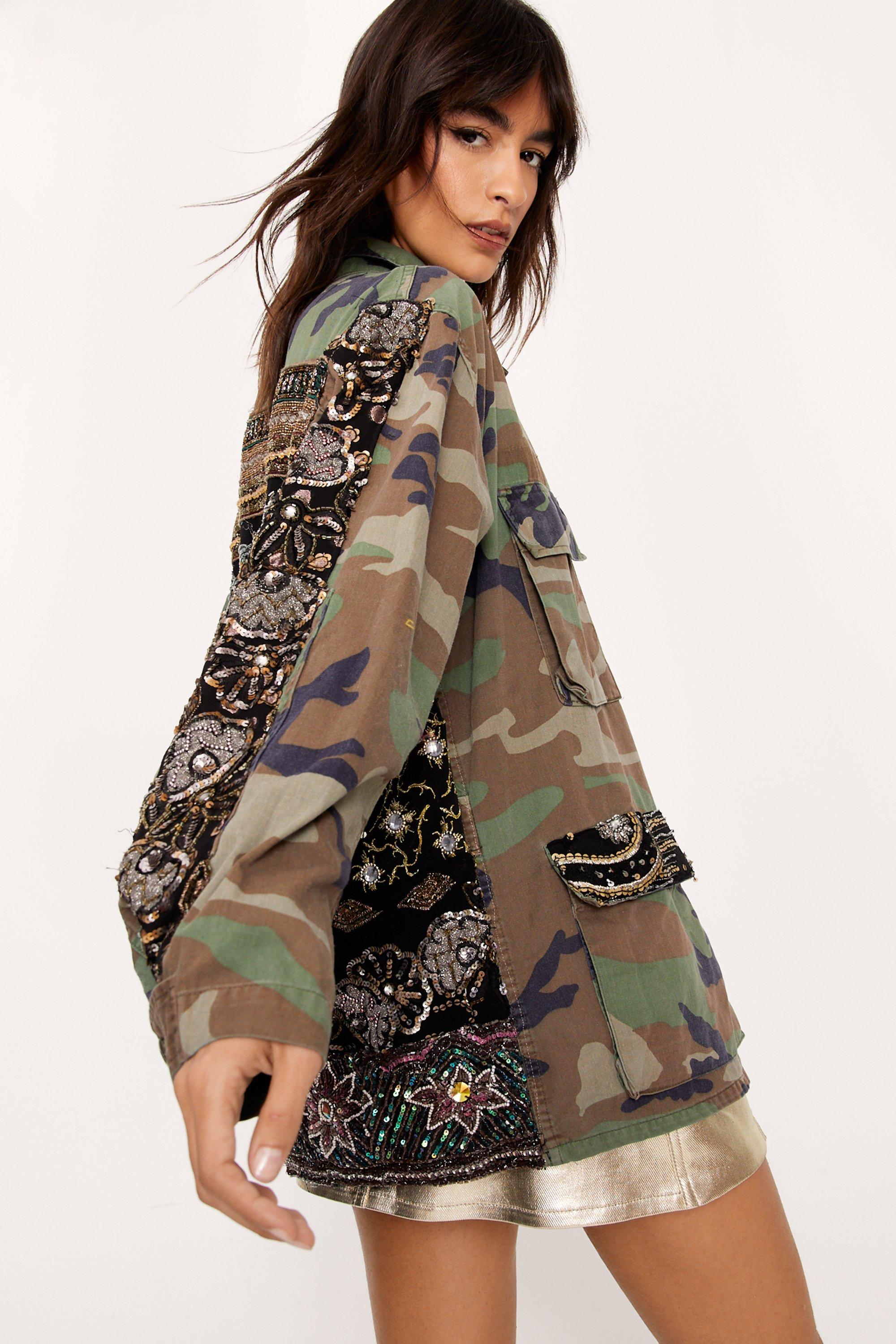 Embellished 2025 camo jacket