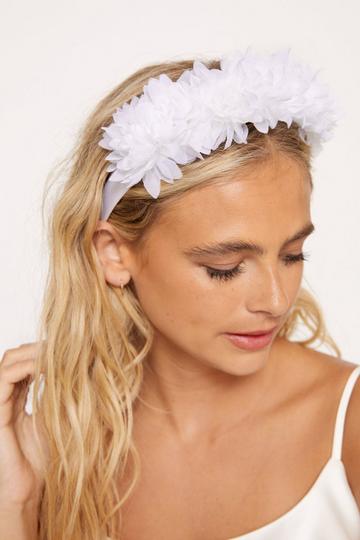 Embellished Flower Headband white