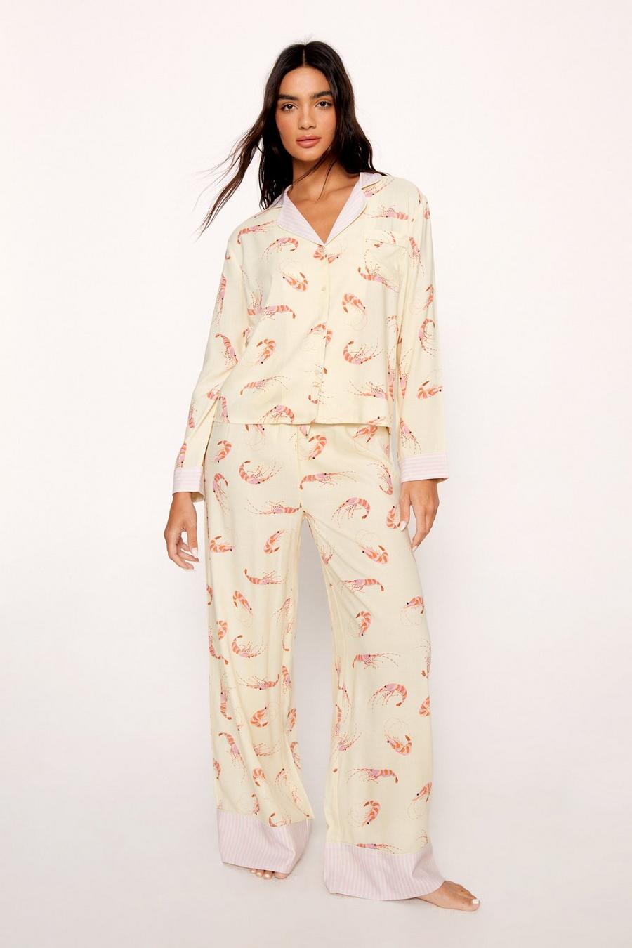 Rayon Shrimp Stripe Pajama Pants Set