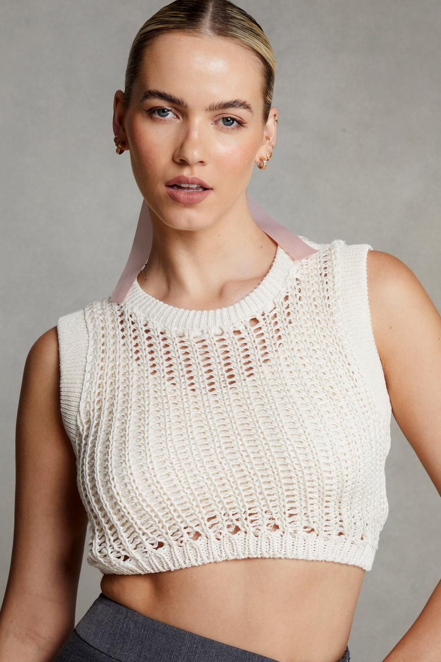 Knitted Cropped Tank Top