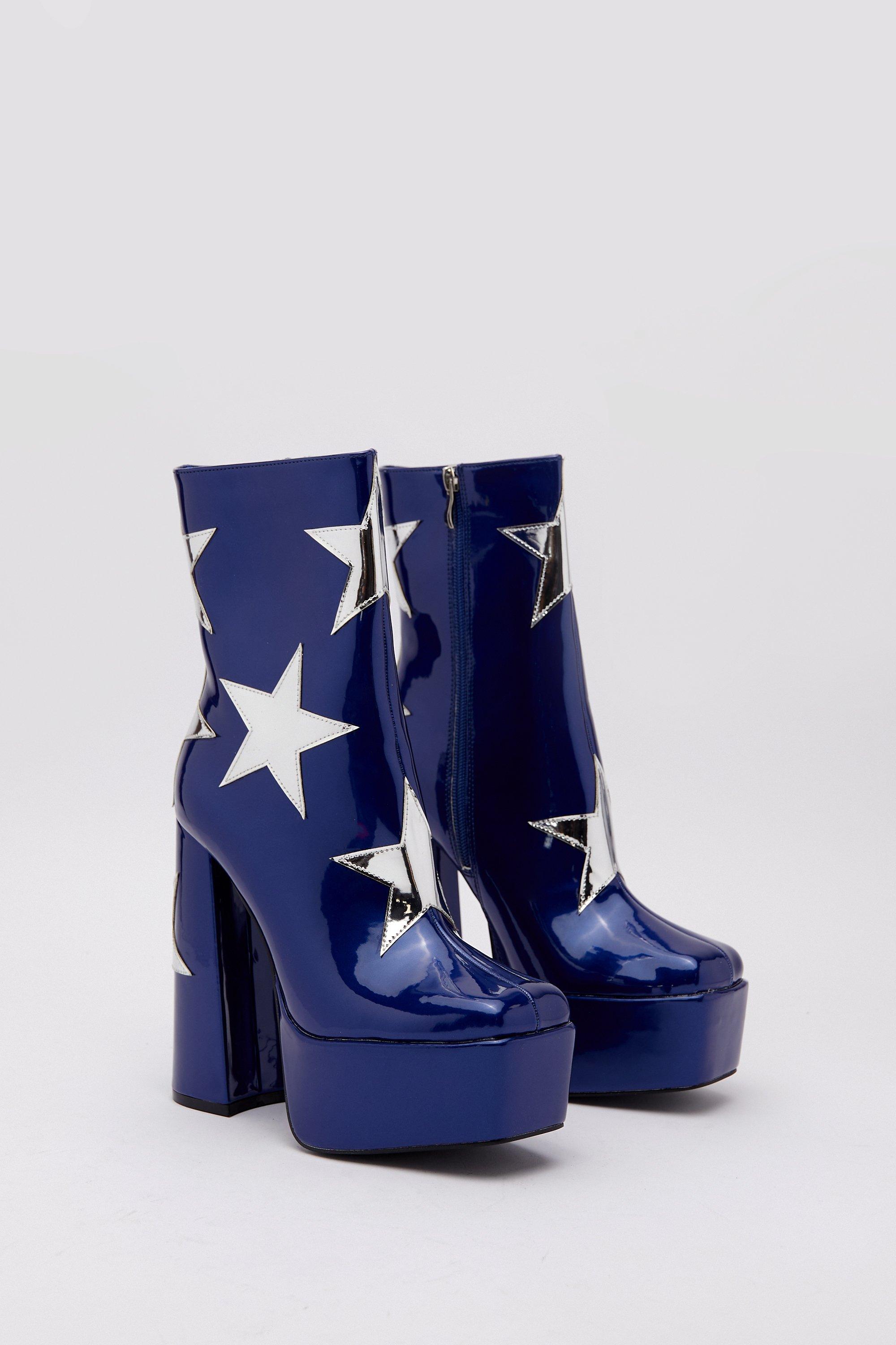 Navy sales platform boots