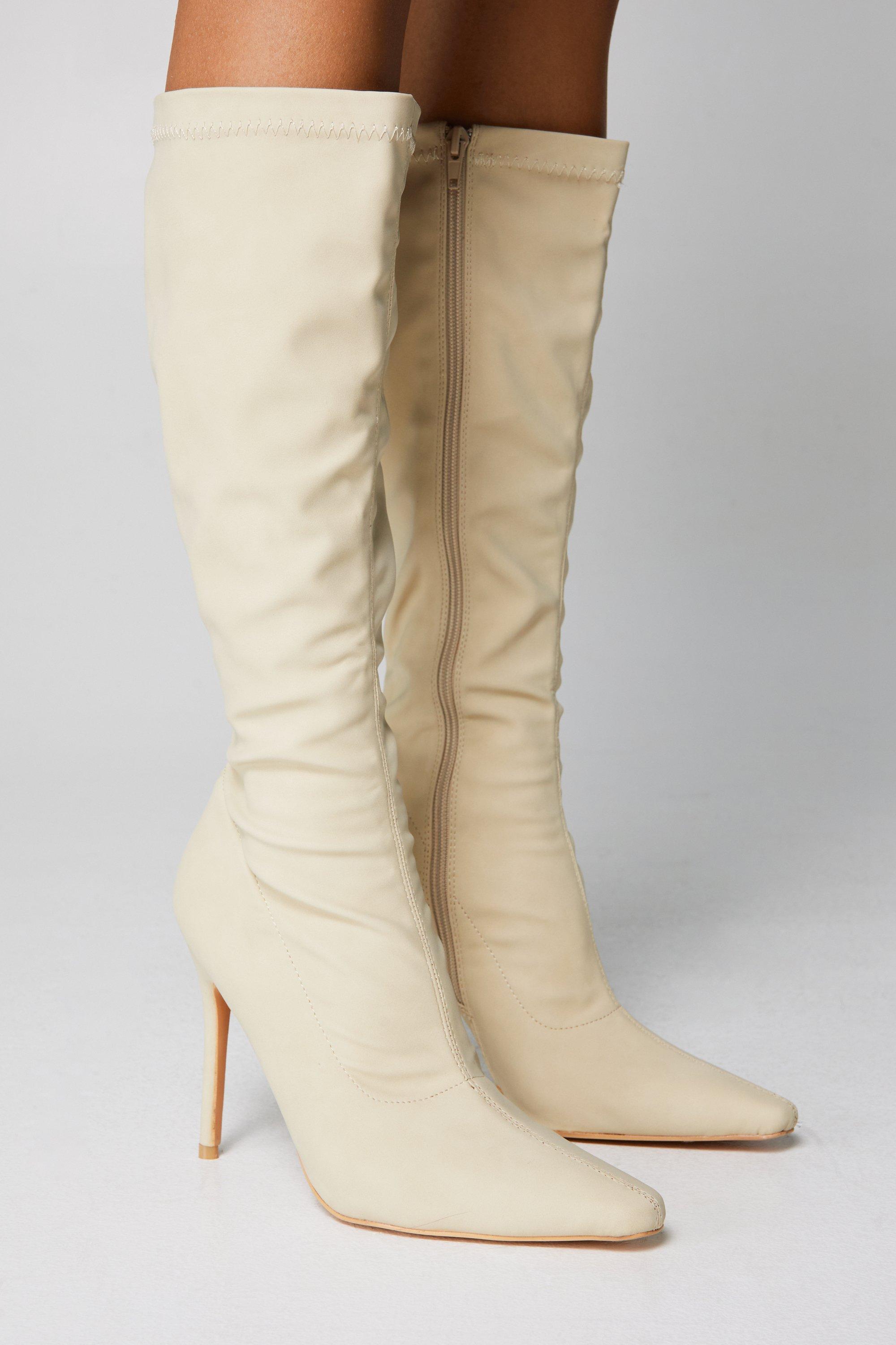 Beige 2024 leather boots