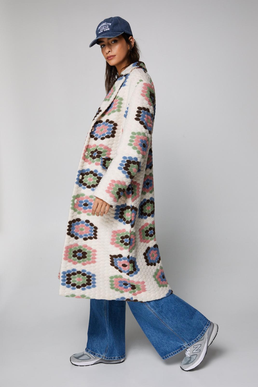 Multi Wool Blend Crochet Trim Coat image number 1