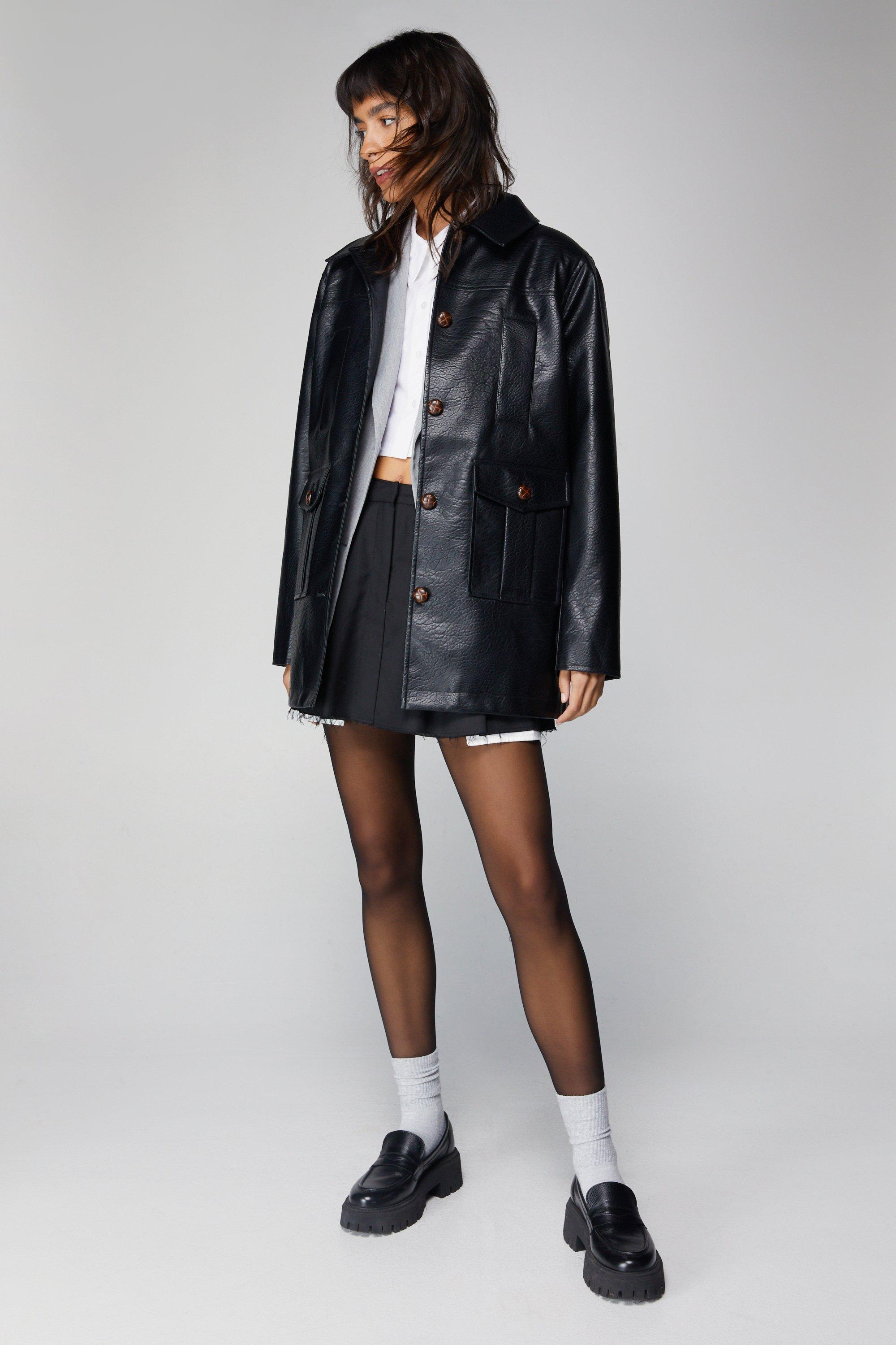 Nasty gal faux leather on sale jacket