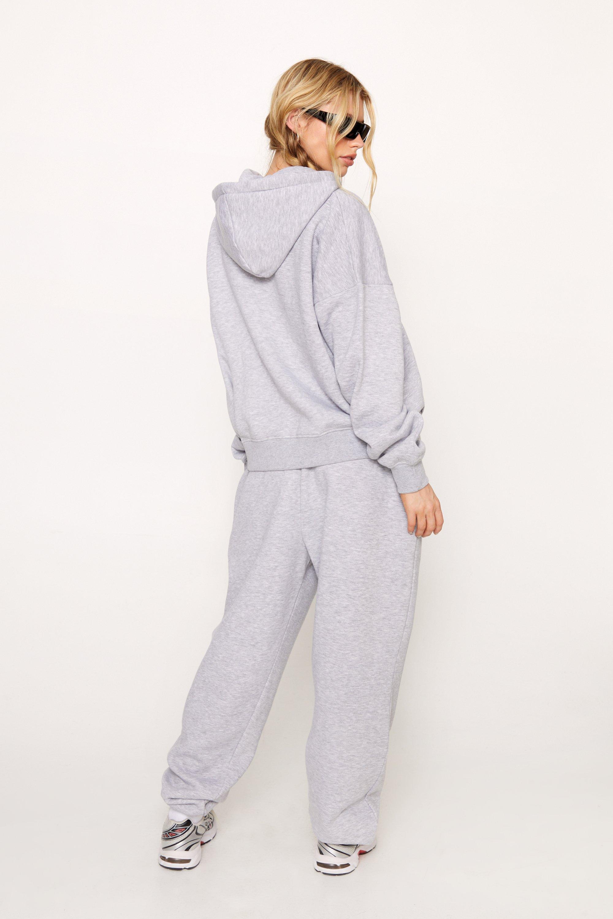 New Look washed hoodie and sweatpants set in dark gray
