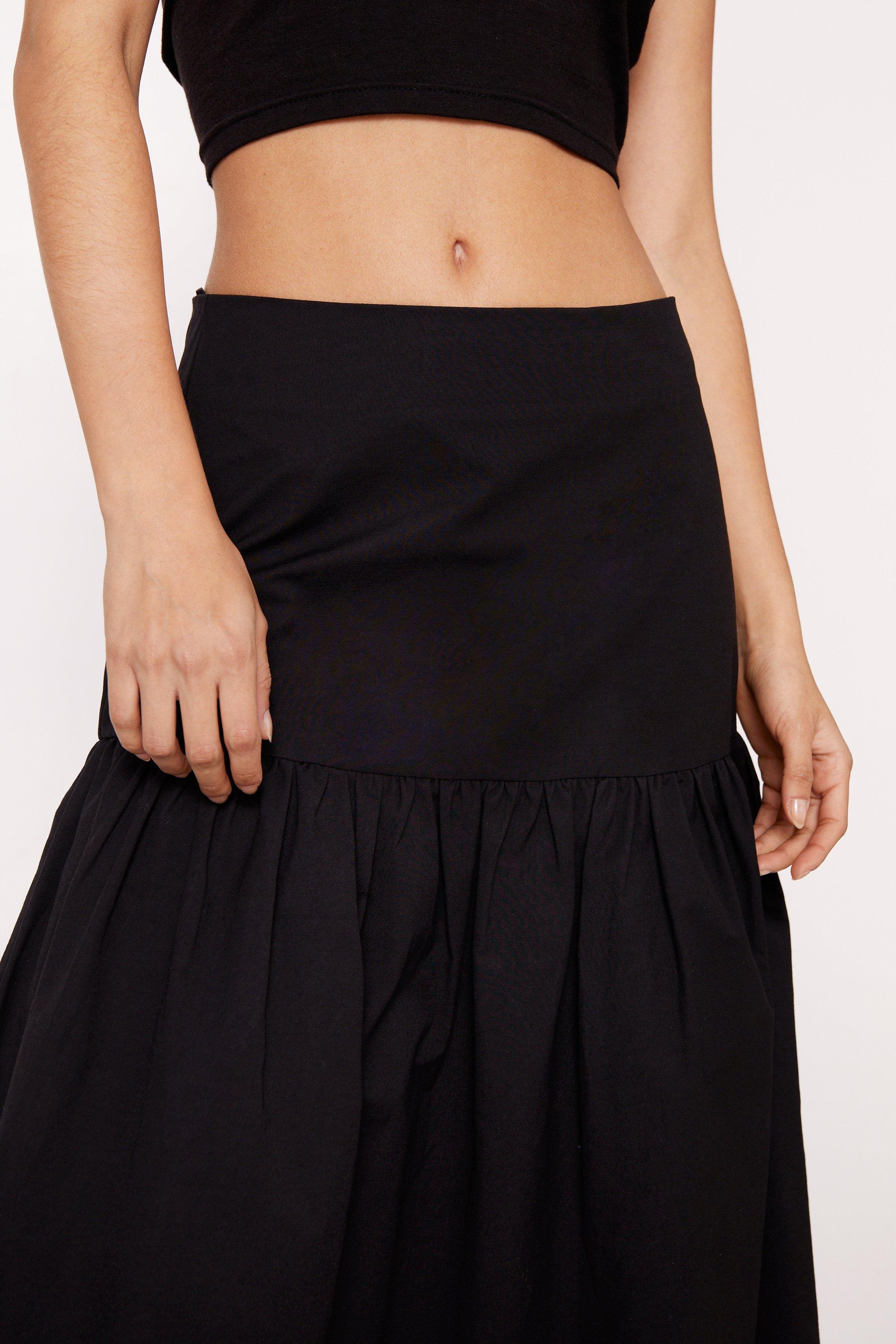 Premium Poplin Structured Volume Maxi Skirt