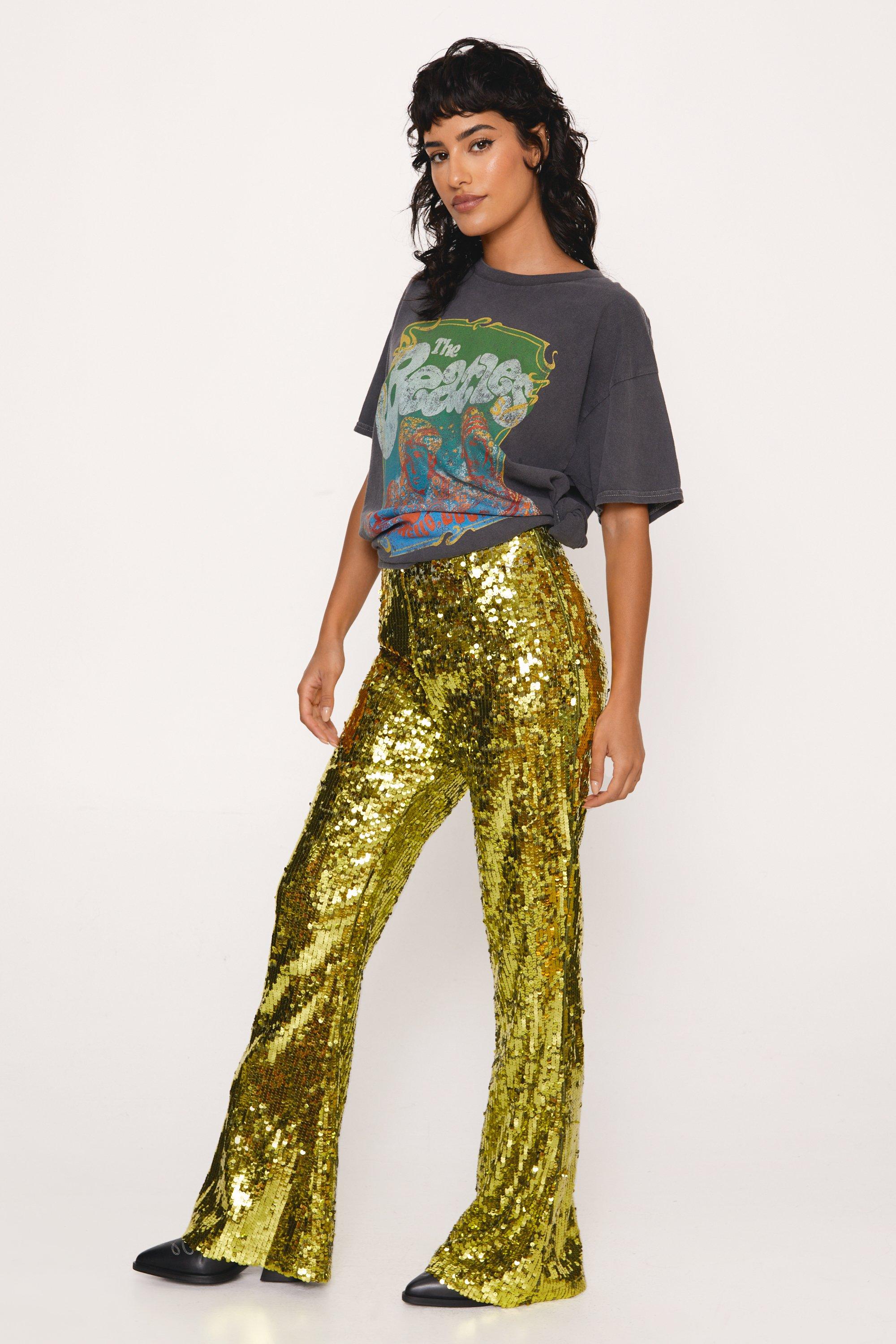 Premium Sequin Flare Pants