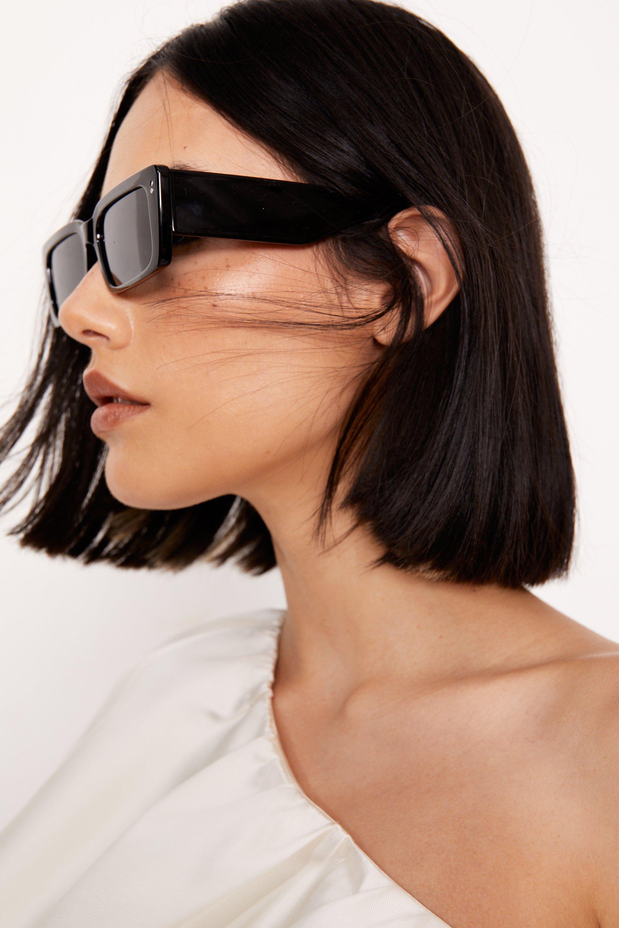 Wide 2024 rectangle sunglasses