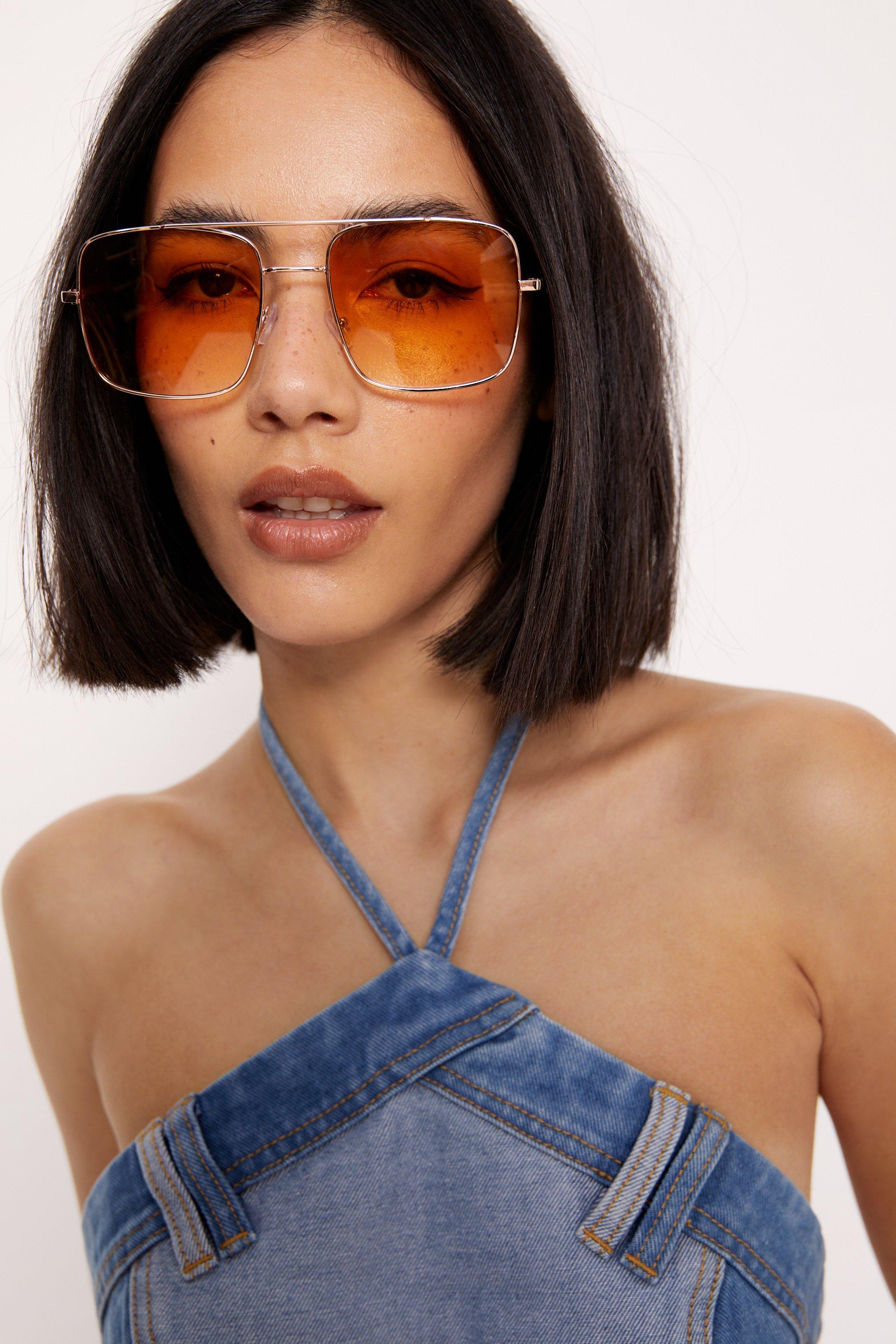 Colored lens hotsell aviator sunglasses