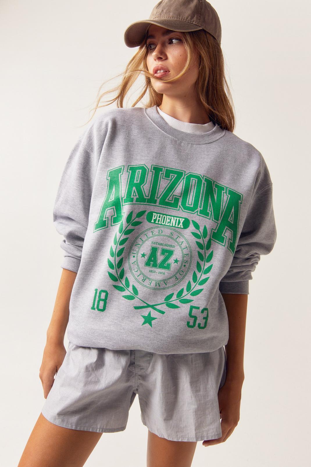 Grey Arizona Oversized Graphic Sweatshirt image number 1