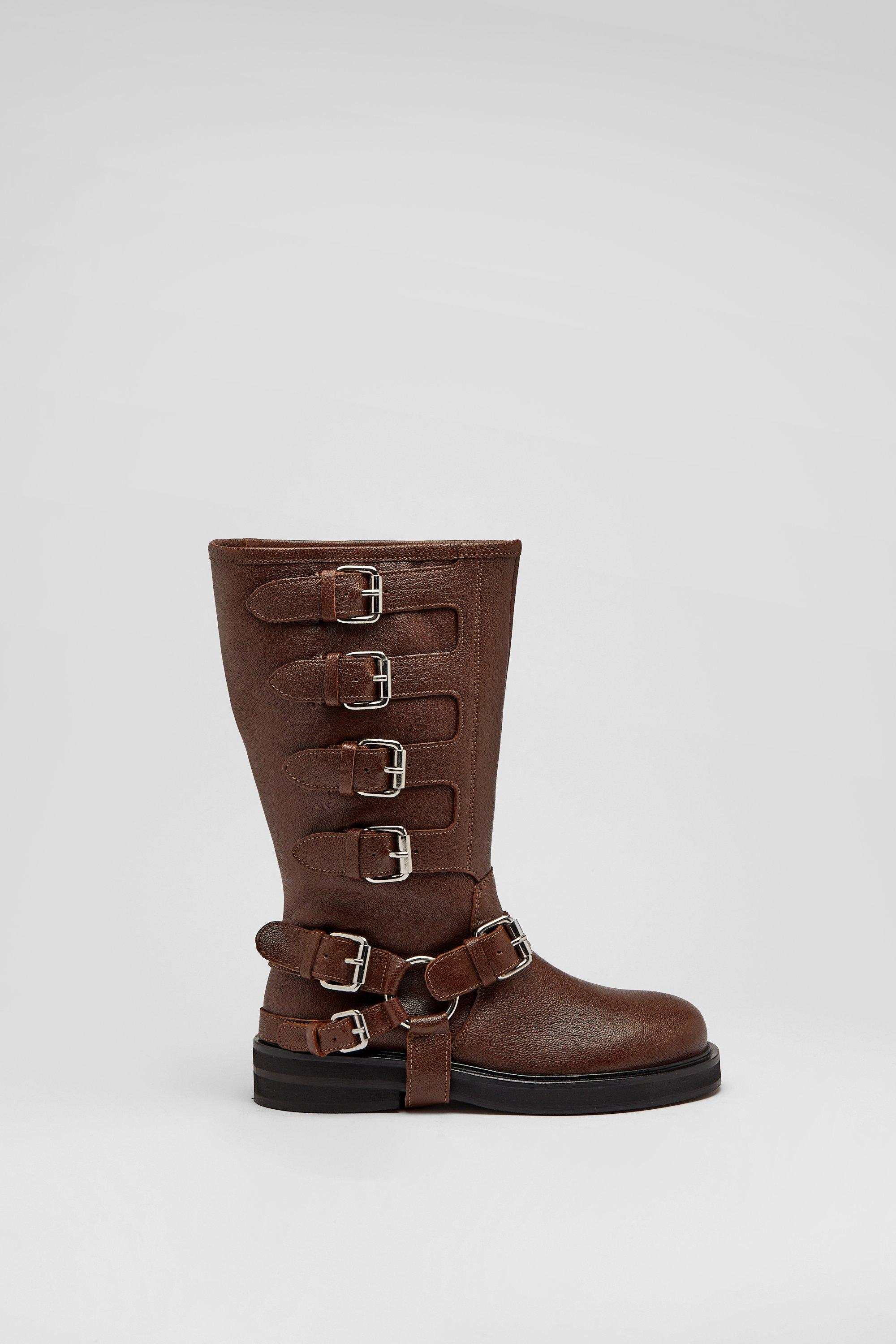 Buckle biker outlet boots womens